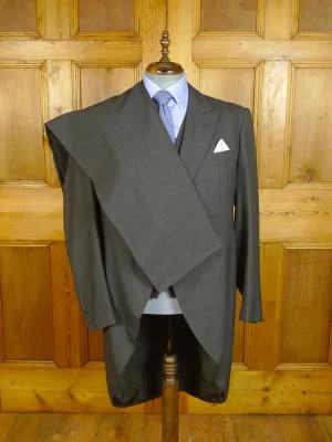 24/0560 vintage 1968 savile row bespoke grey pick weave 3-piece worsted morning suit for Royal Ascot 46 long