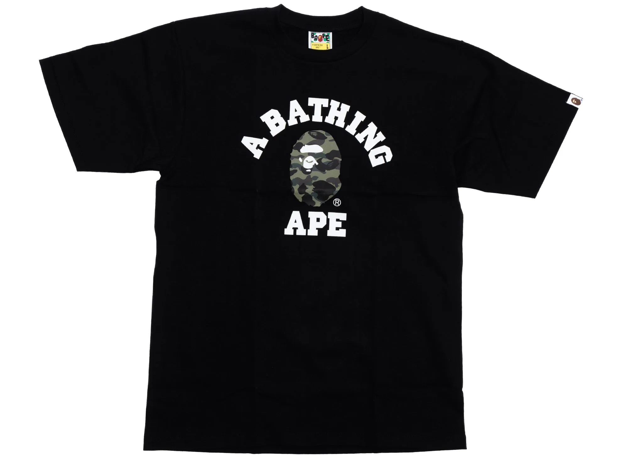 A Bathing Ape 1st Camo College Tee 'Black/Green' xld