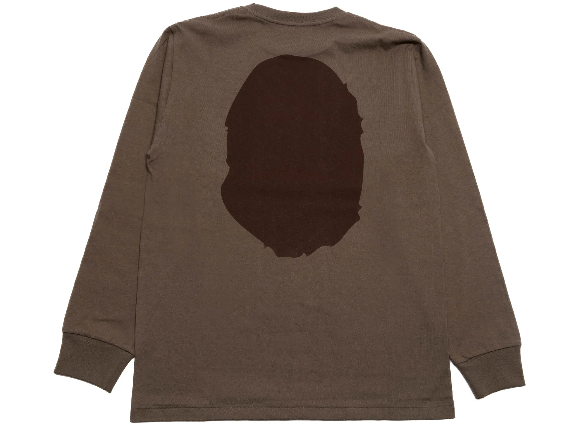 A Bathing Ape Big Ape Head L/S Tee in Brown xld