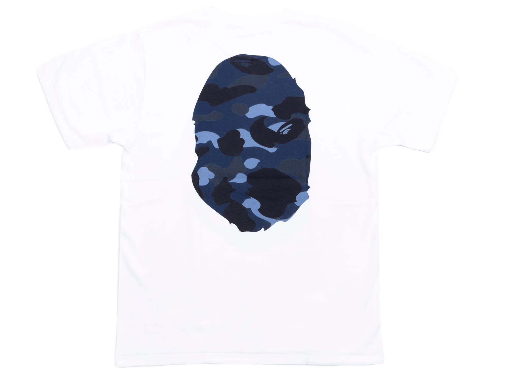 A Bathing Ape Color Camo Big Ape Head Tee in White/Blue