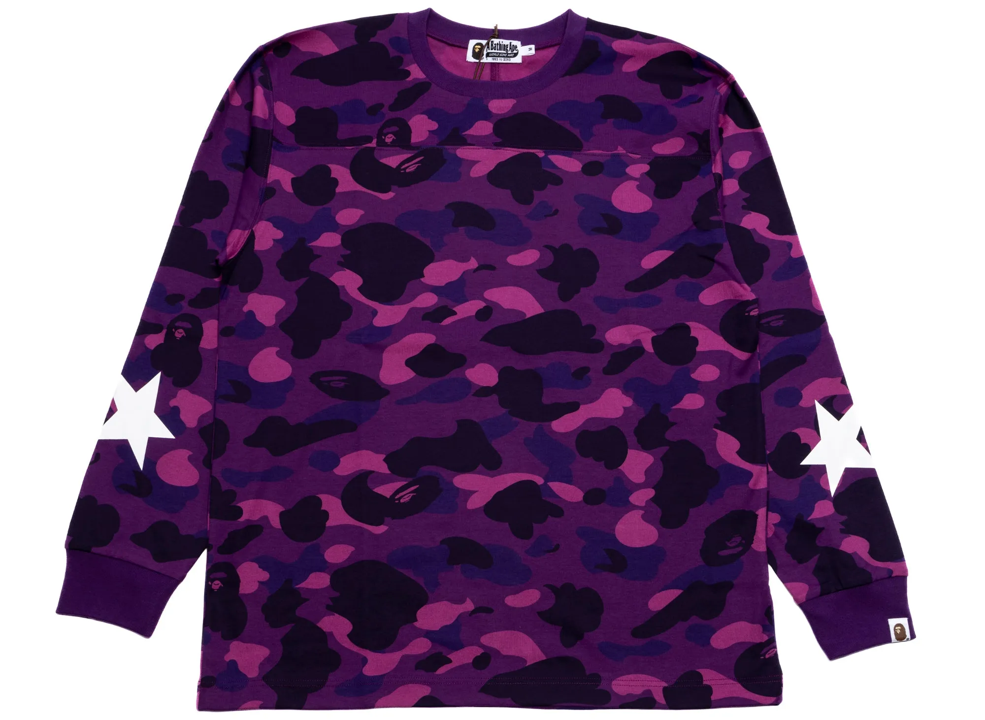 A Bathing Ape Color Camo L/S Tee in Purple xld