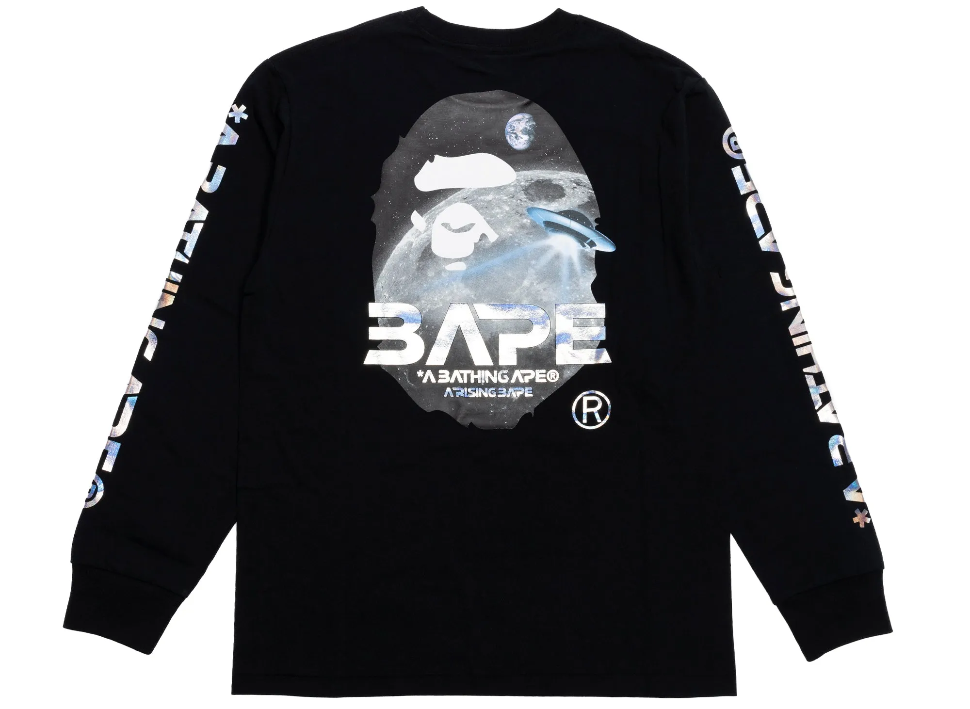 A Bathing Ape Moon Photo L/S Tee in Black