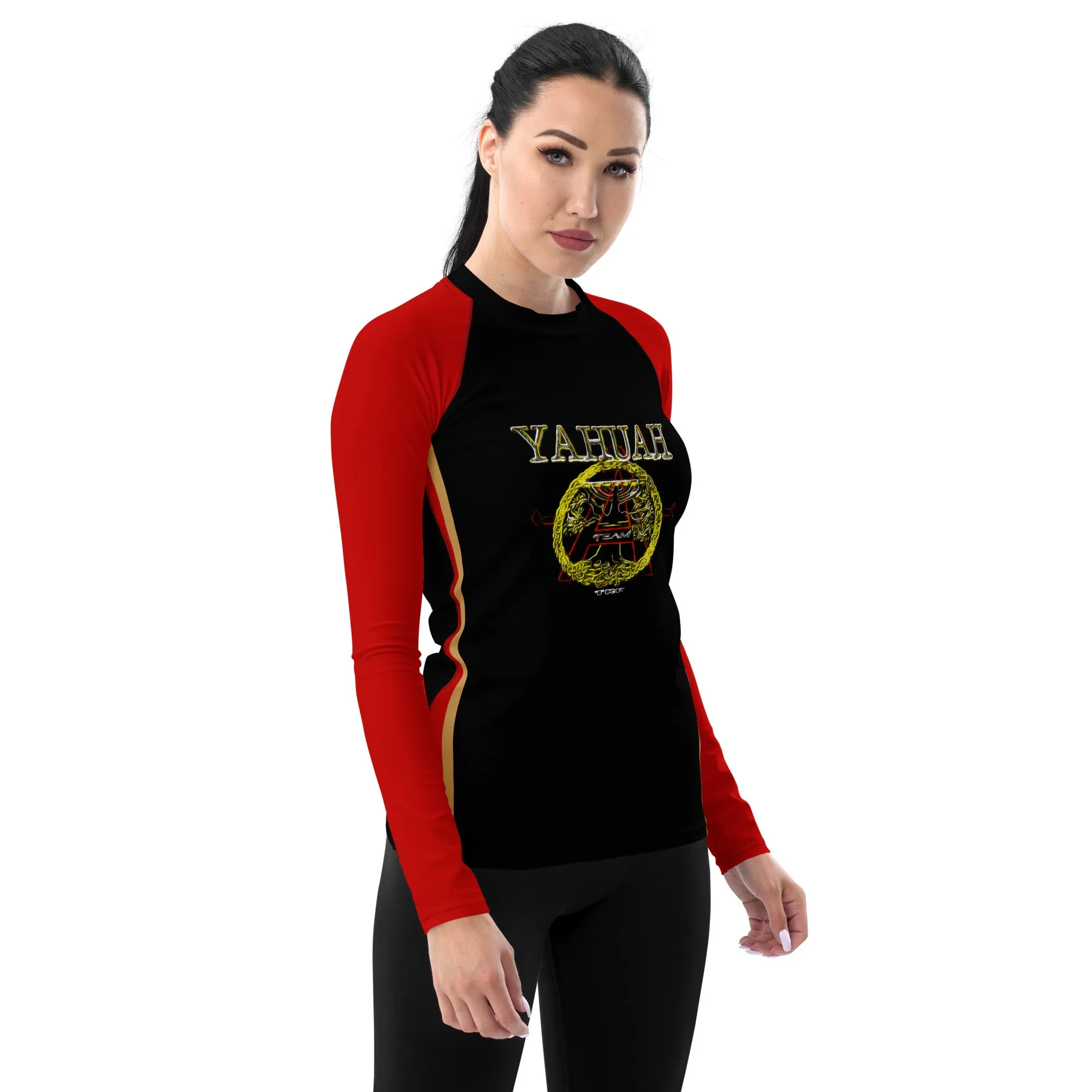 A-Team 01 Red Ladies Designer Rash Guard