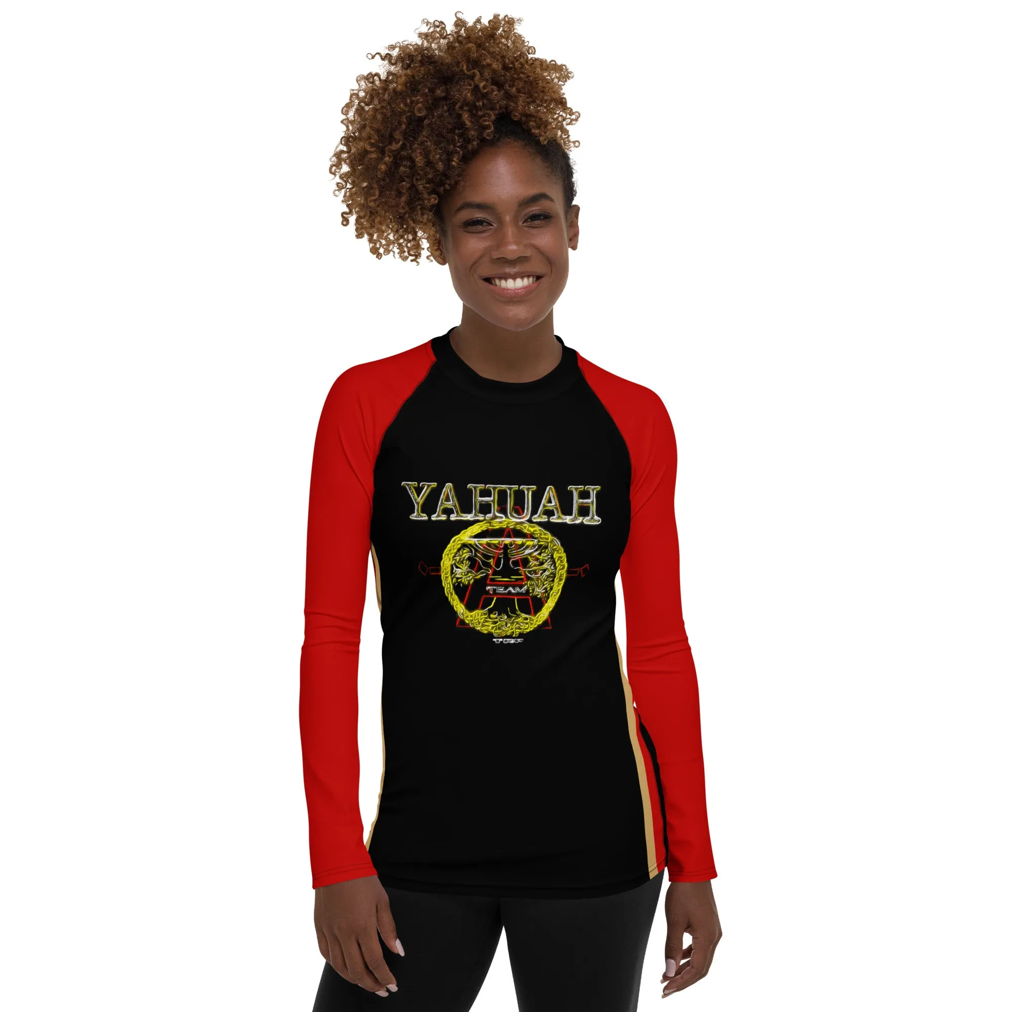 A-Team 01 Red Ladies Designer Rash Guard