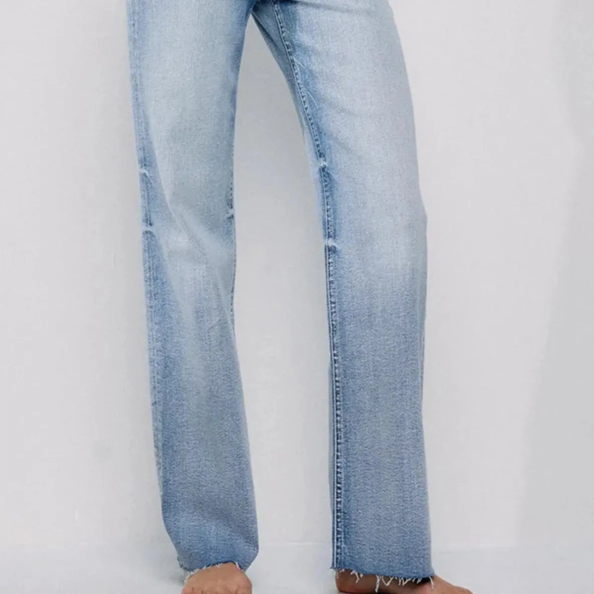 Addison Hi Rise Light Wash Wide Straight Leg Jean