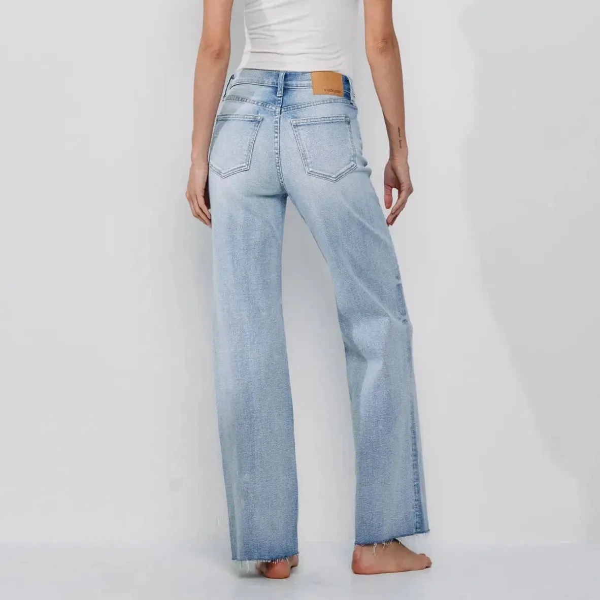 Addison Hi Rise Light Wash Wide Straight Leg Jean