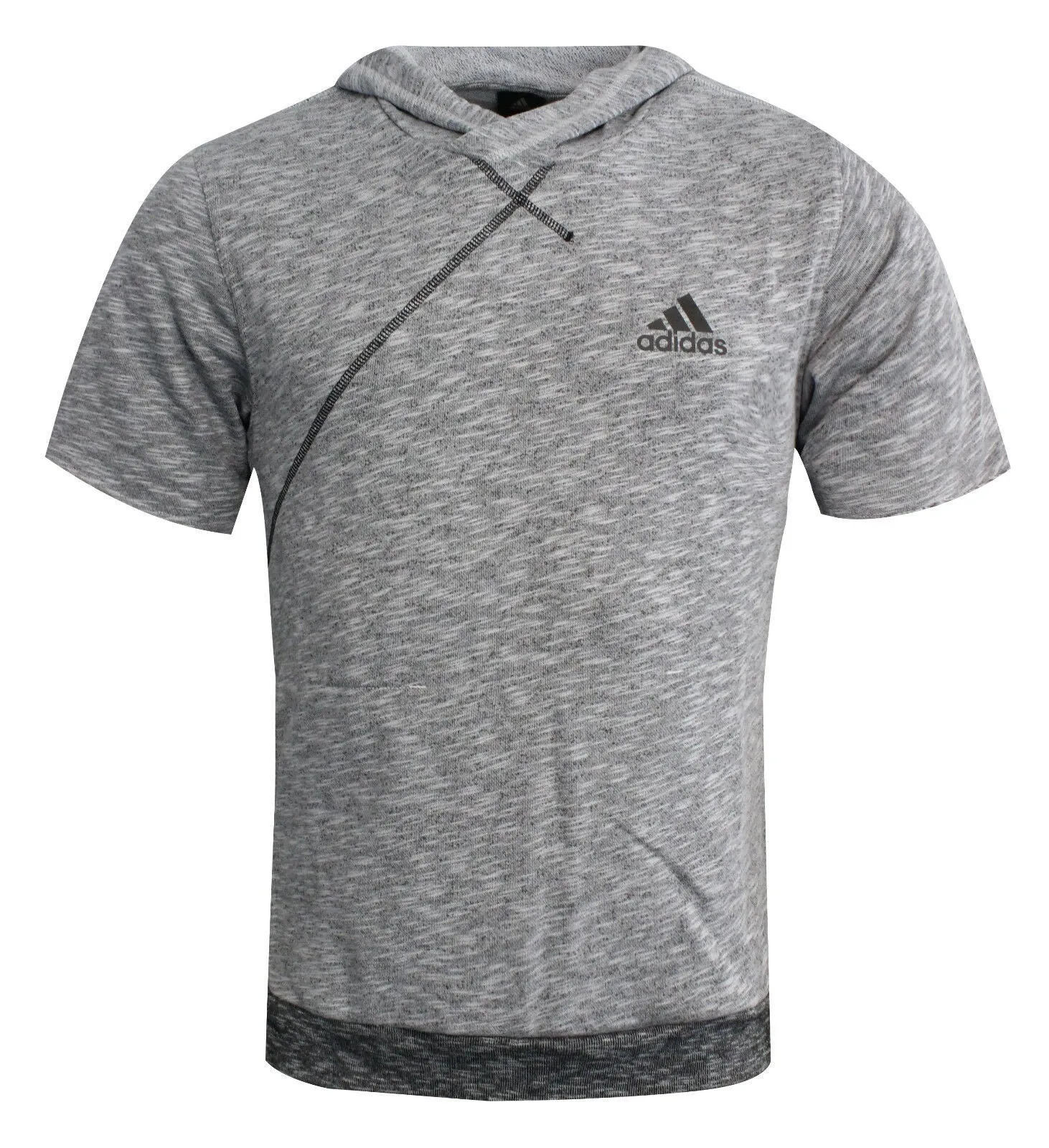 Adidas Cross Up Mens Light Grey Short Sleeved Hoodie