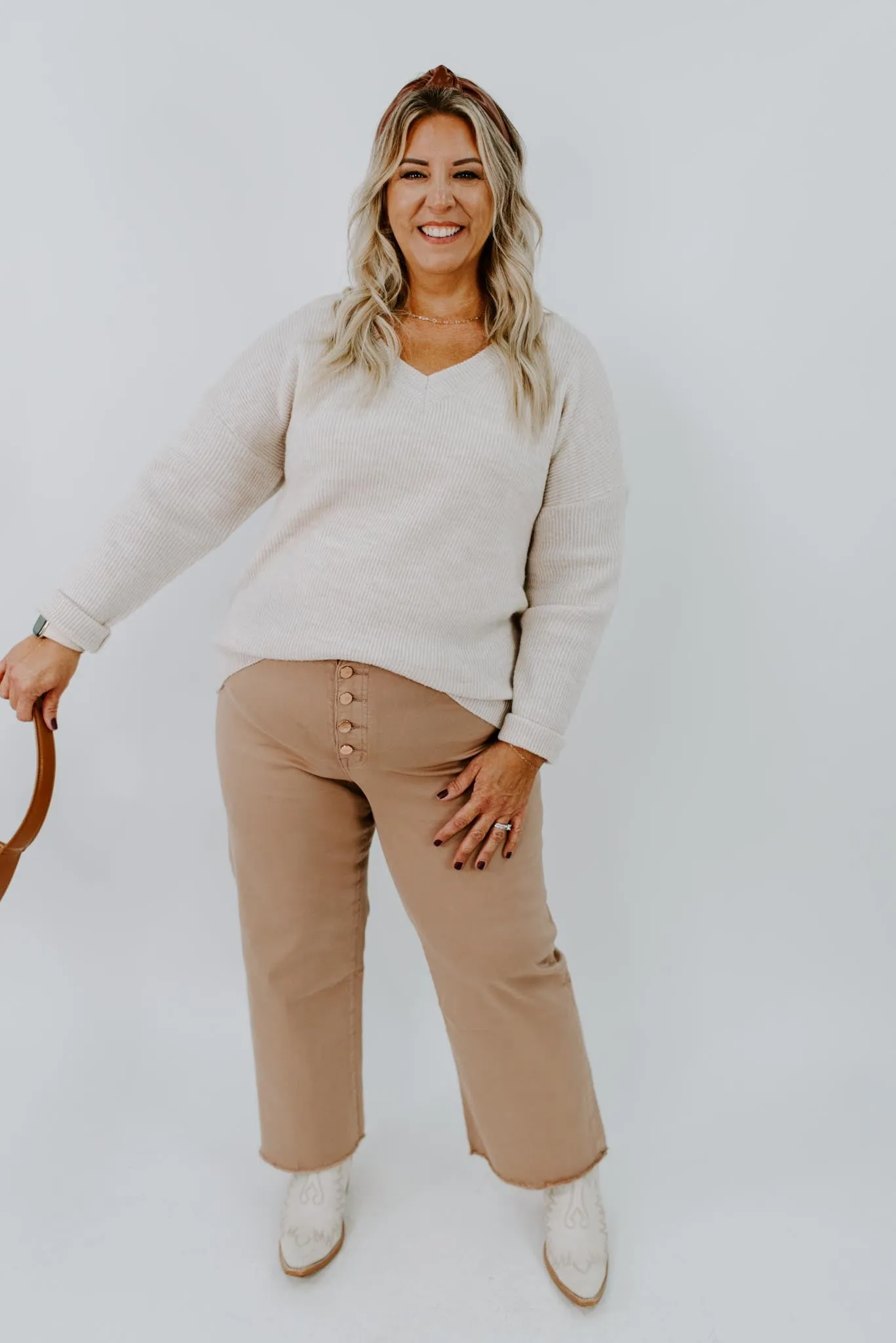 Amelia Terra Cotta Cropped Wide Leg Pants