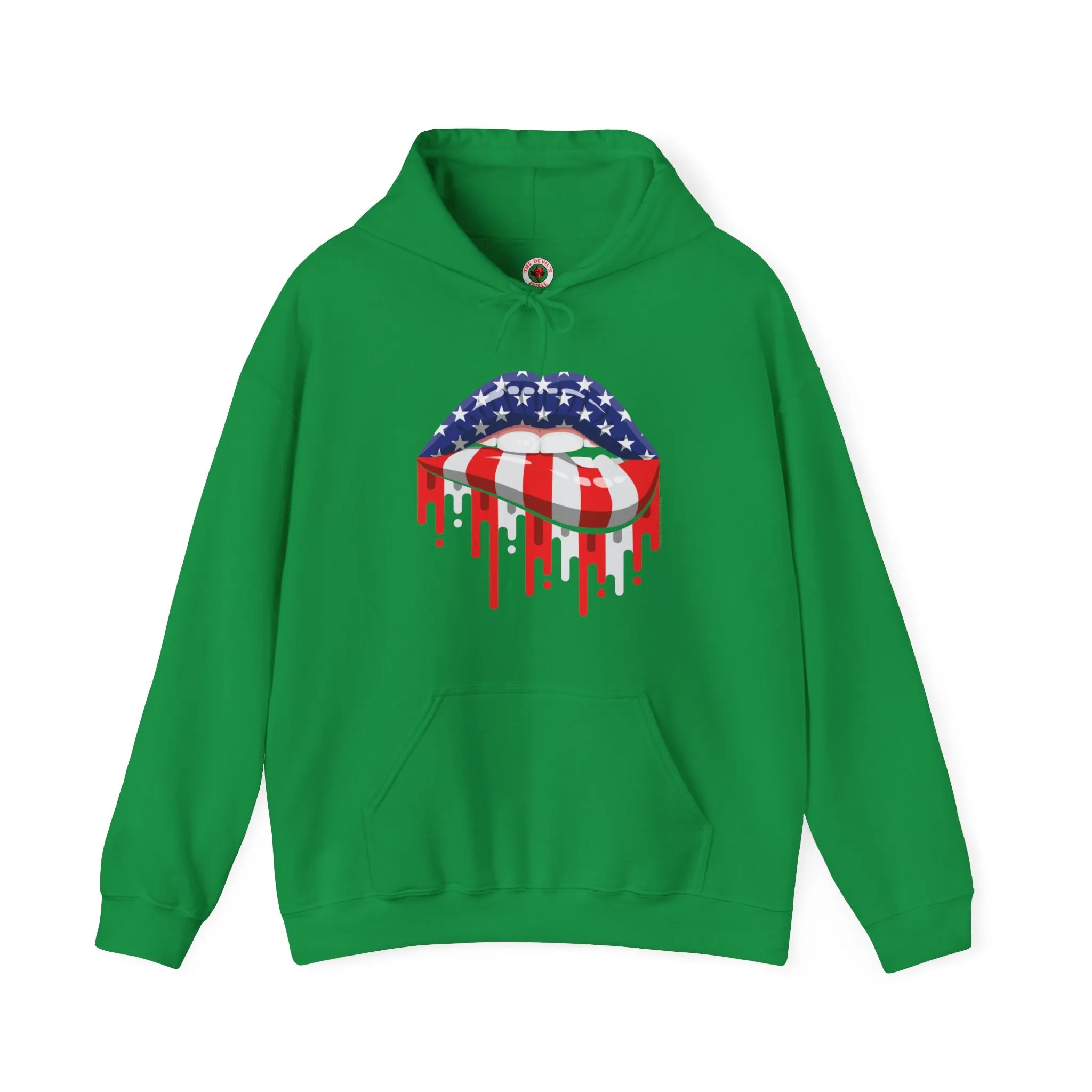 American Flag Lips Hooded Sweatshirt