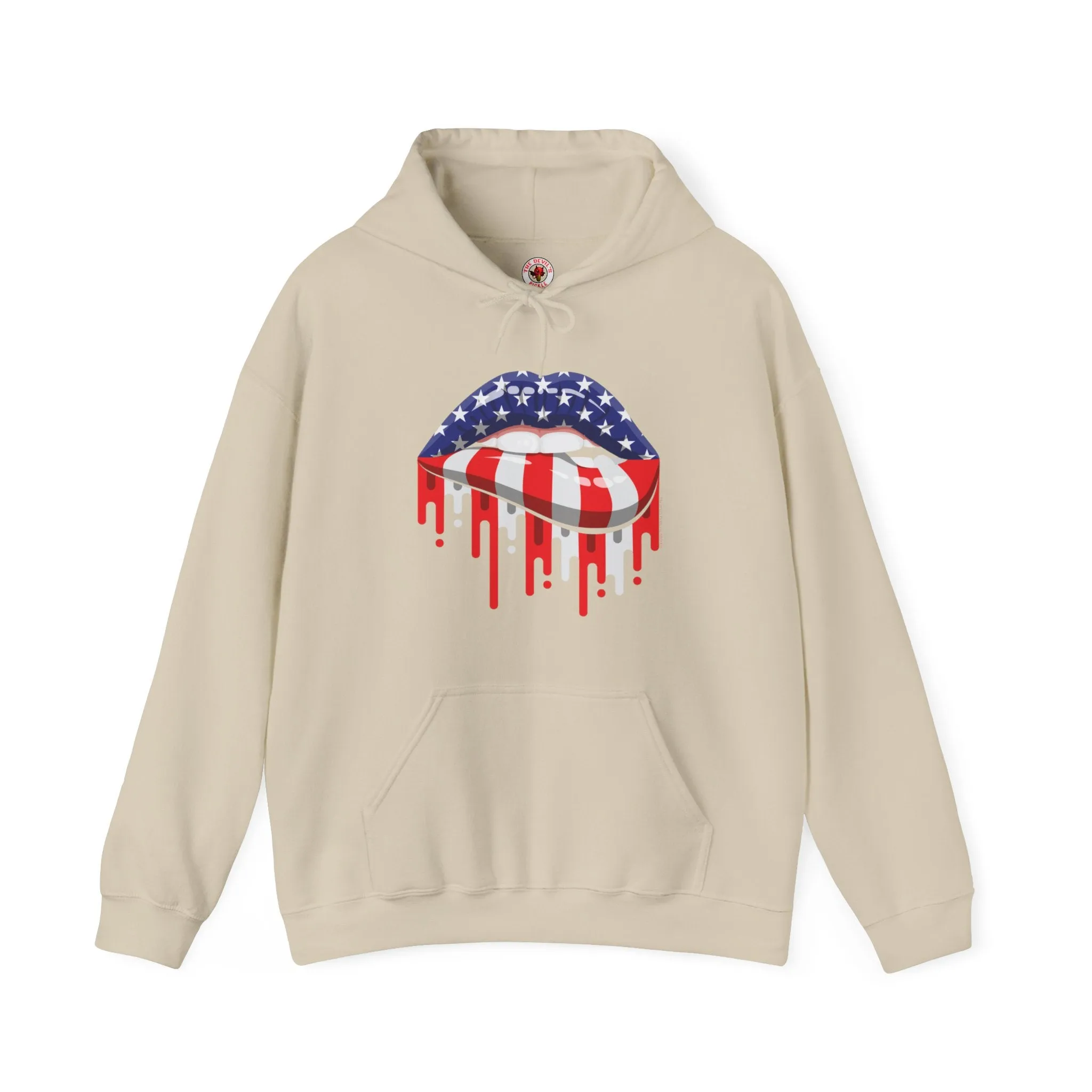 American Flag Lips Hooded Sweatshirt