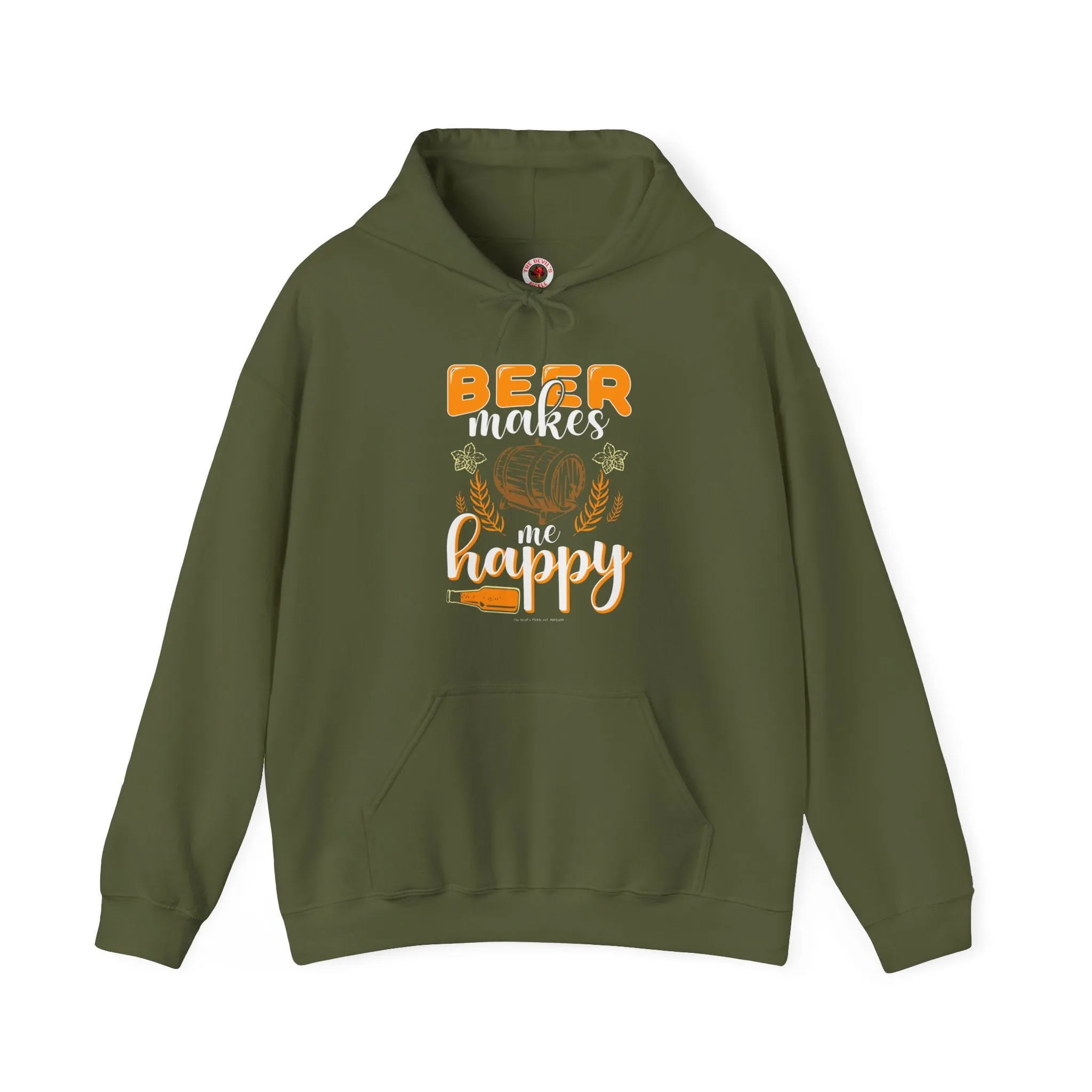 Beer Makes Me Happy Hooded Sweatshirt