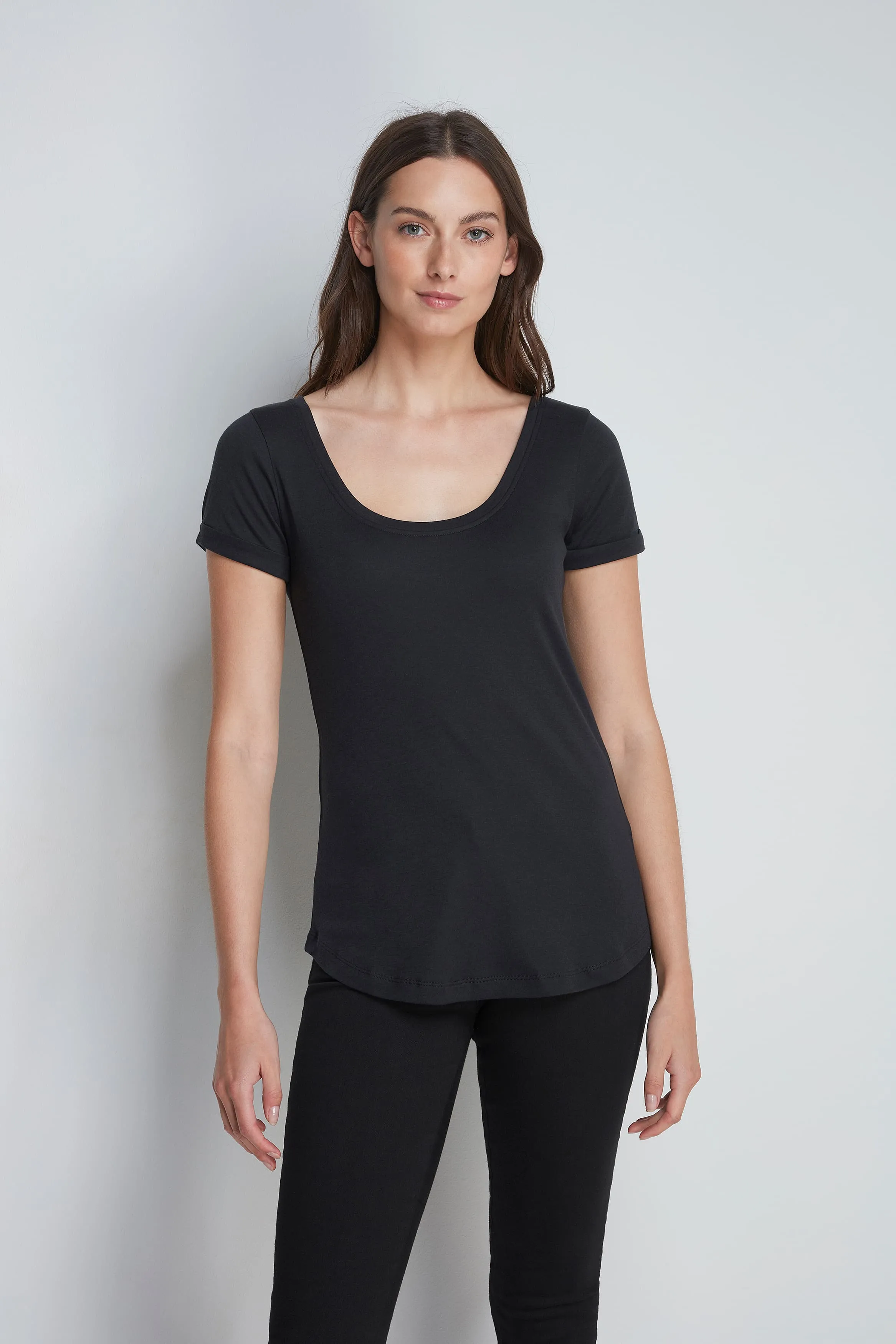 Boat Neck Cotton TENCEL Modal Blend T-shirt | Multiple Colours