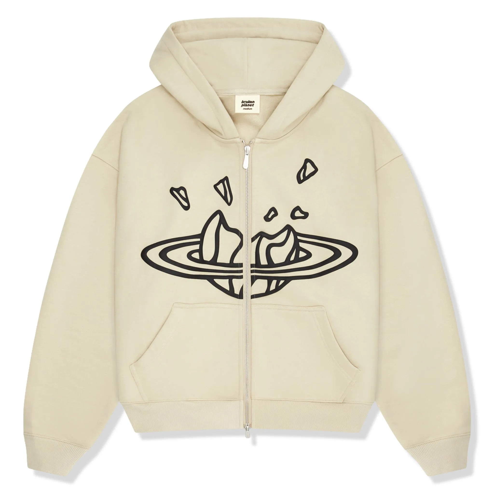 Broken Planet Bone White Zip-Up Hoodie