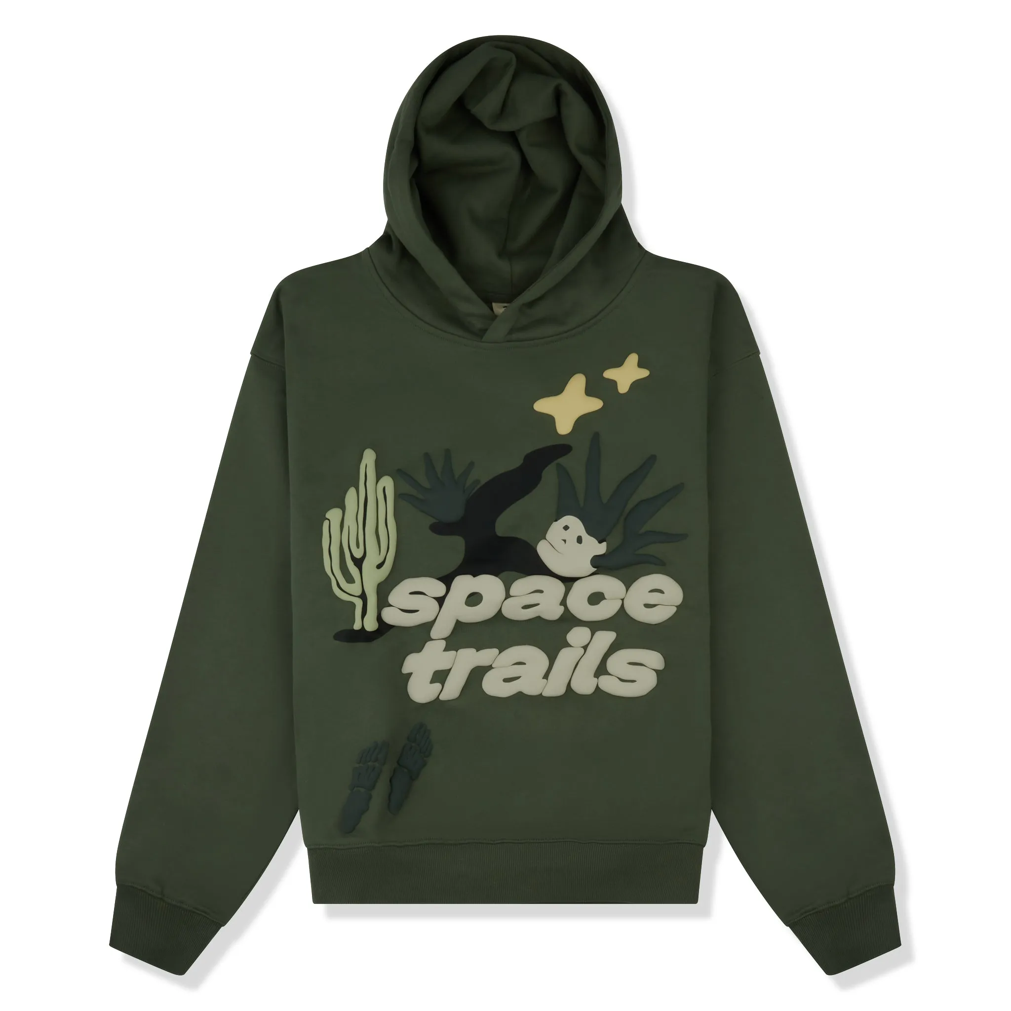 Broken Planet Space Trails Olive Green Hoodie