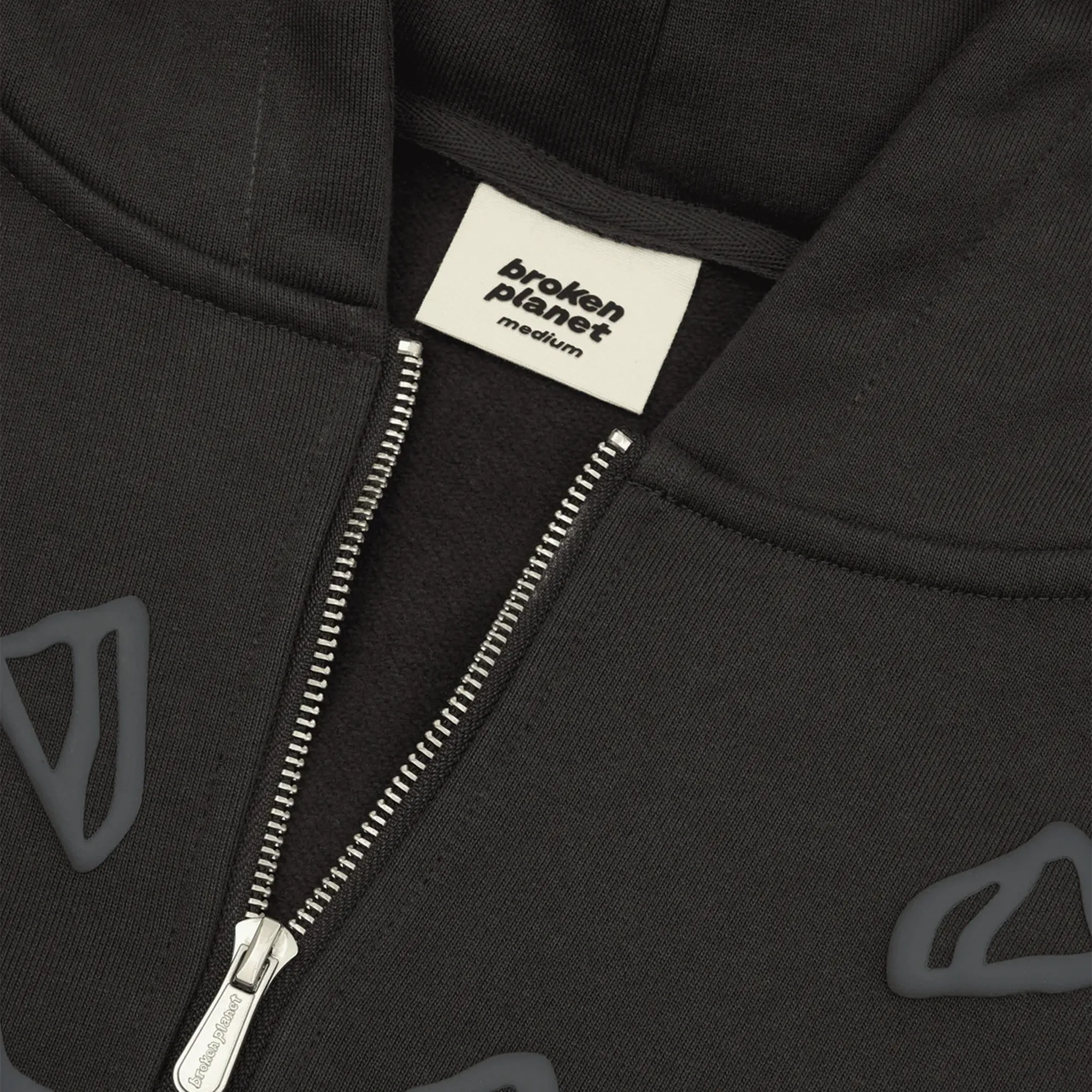 Broken Planet Zip-Up Soot Black Hoodie