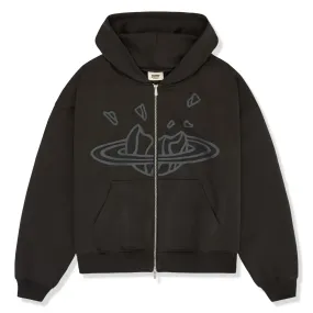 Broken Planet Zip-Up Soot Black Hoodie