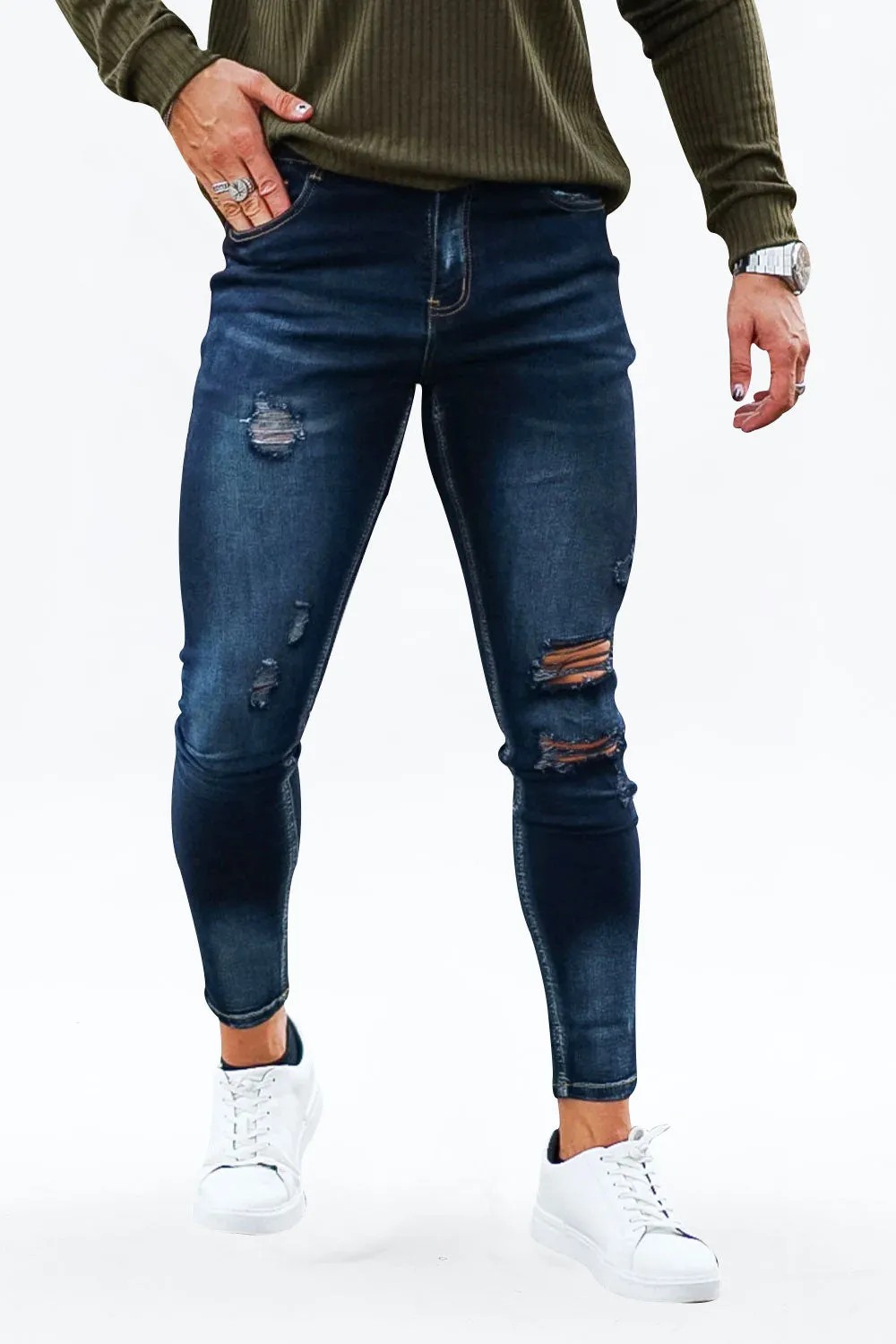 Buy $80 Free Shipping Men's Vintage Skinny Jean - Dark Blue