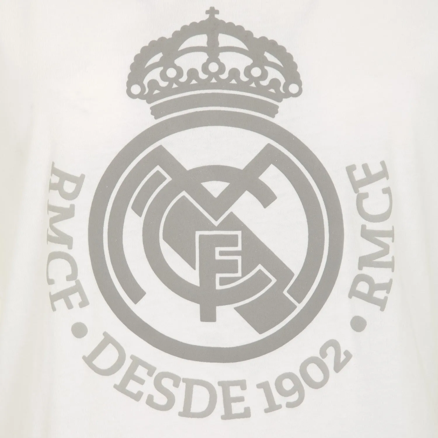 Camiseta Escudo Blanca/Gris Mujer Real Madrid