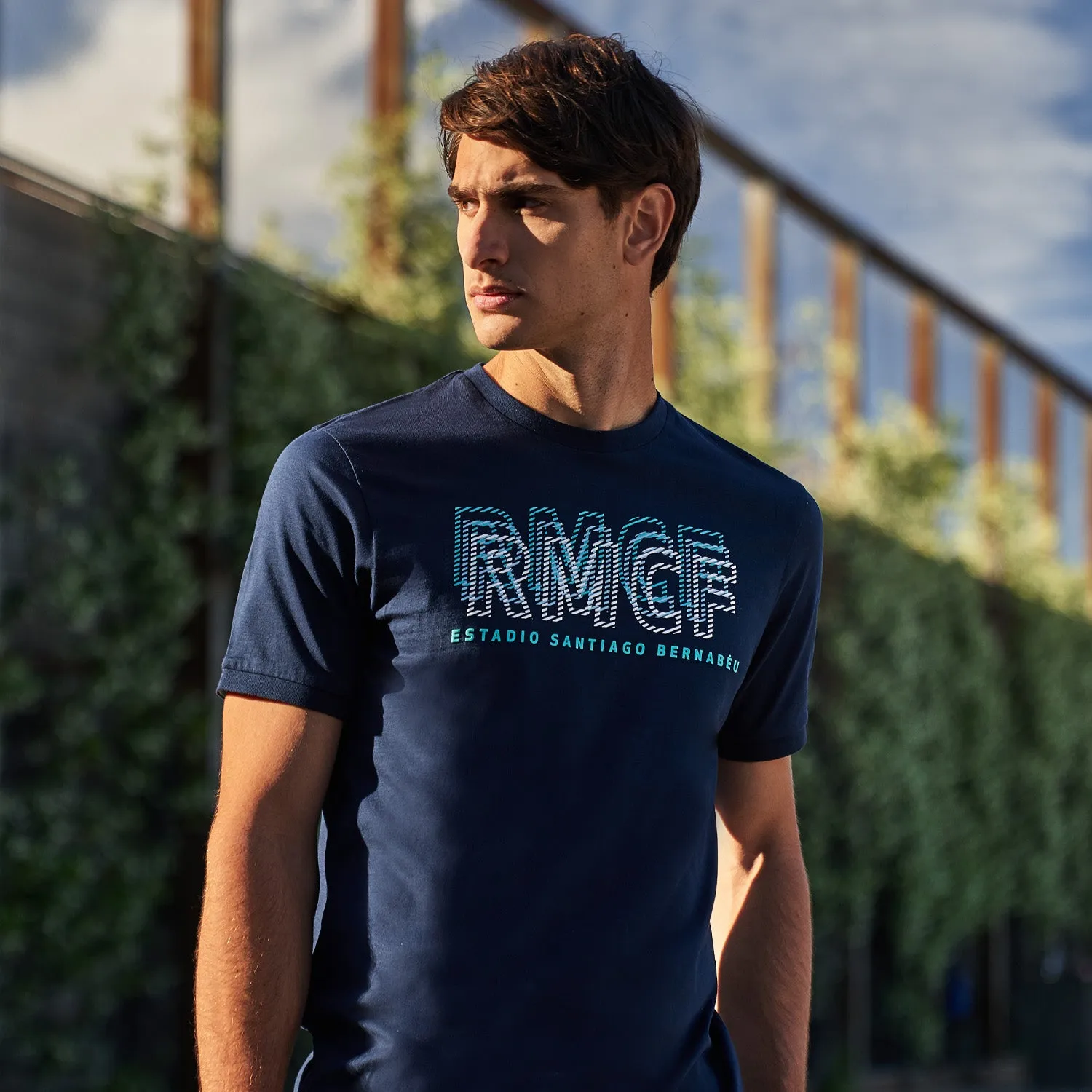 Camiseta Madrid Sky Hombre Print RMCF Azul