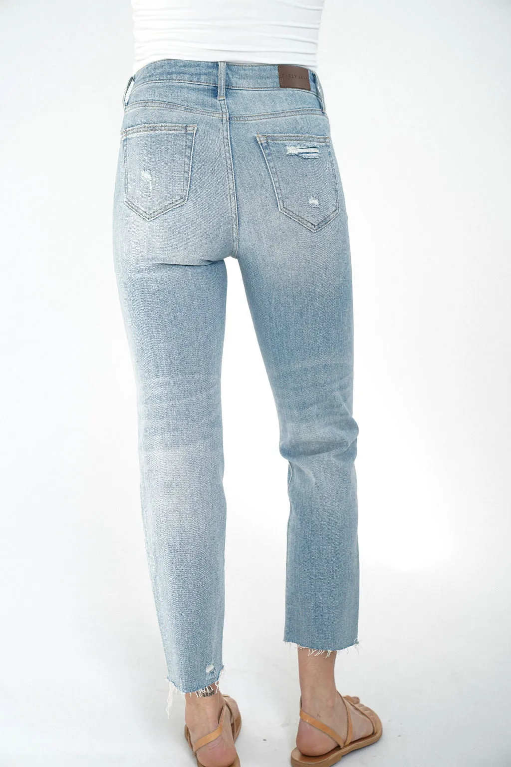 Chrissy Distressed Straight Leg Jeans