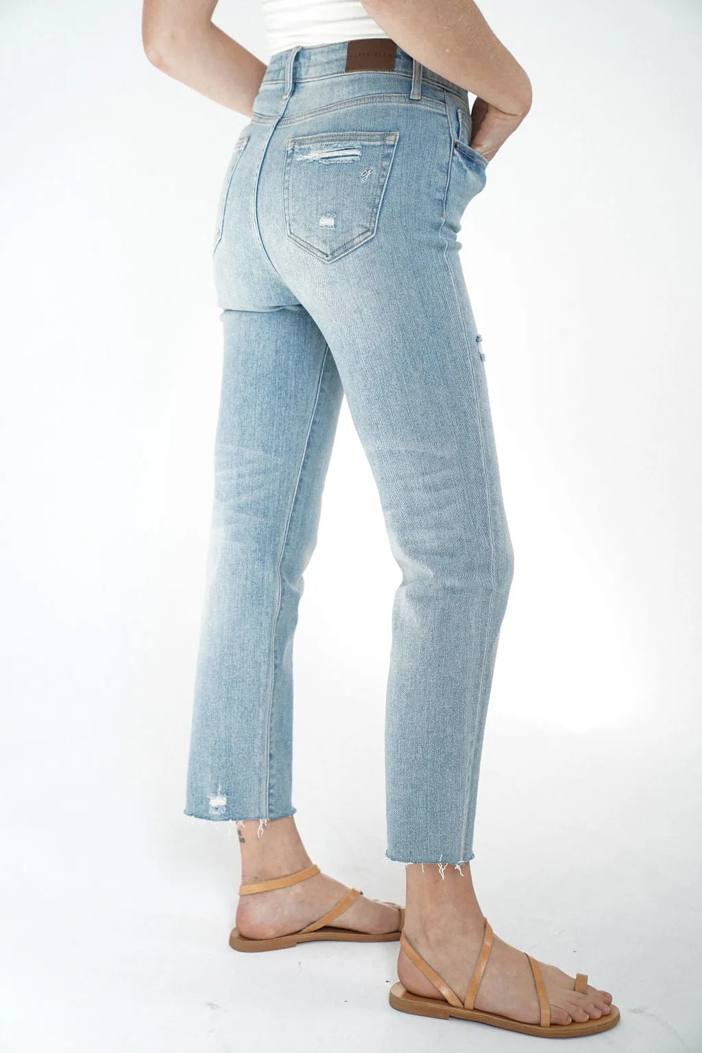 Chrissy Distressed Straight Leg Jeans