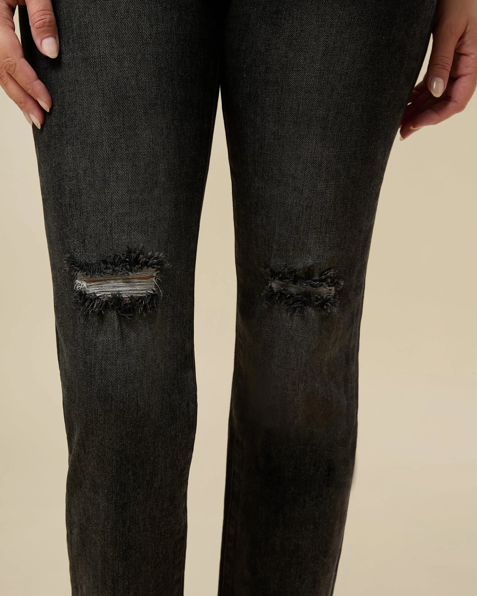 Distressed Straight Leg Jean