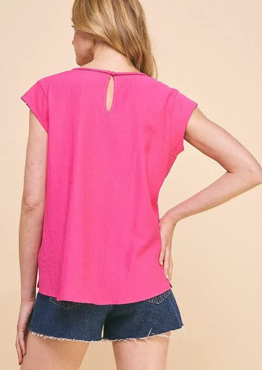 FINAL SALE - Flowy Neck Detail Vneck - 3 Colors!