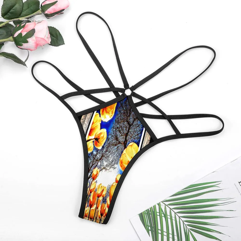 Floral Embosses: Tulip Daydream 01 Designer T-back Thong (3 styles)