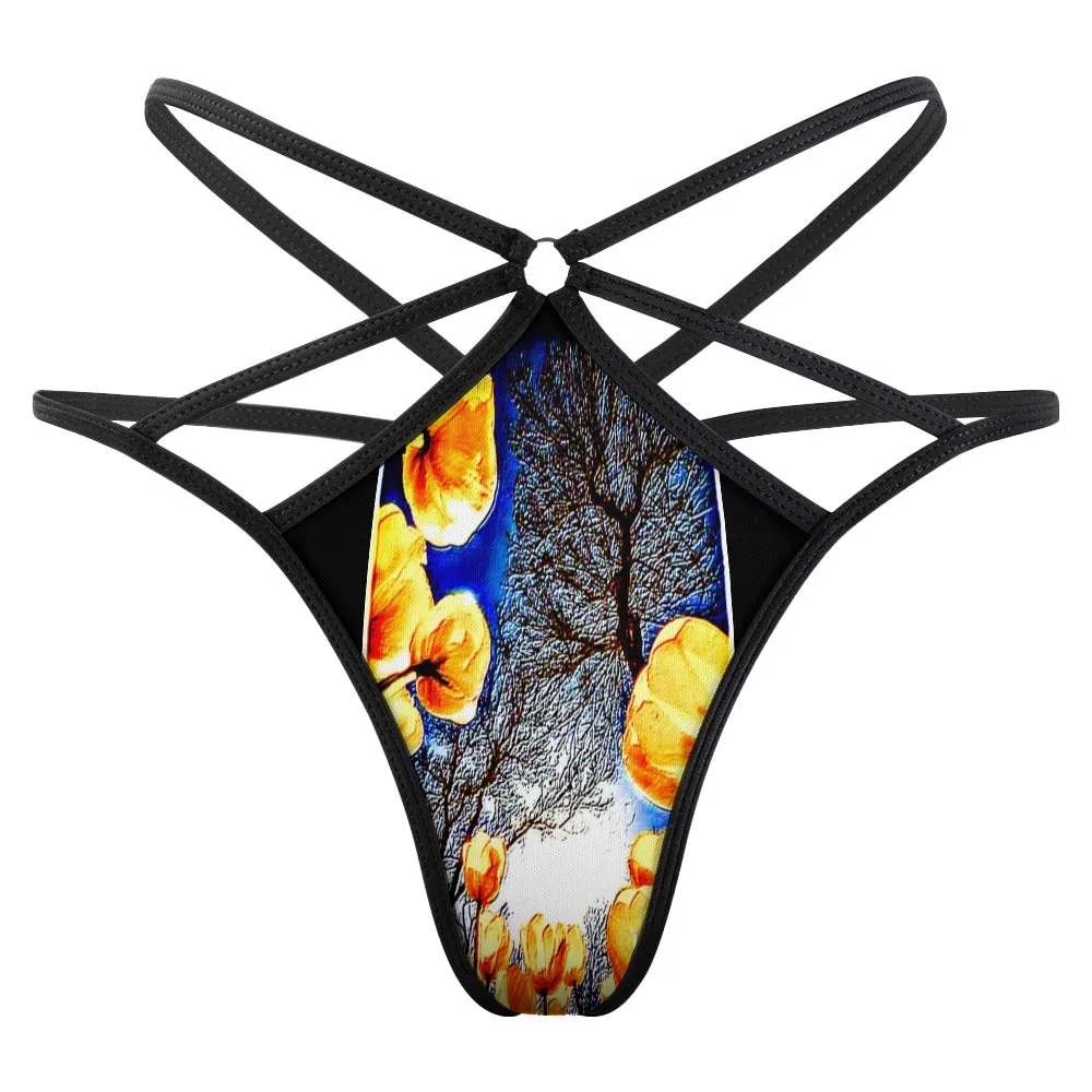 Floral Embosses: Tulip Daydream 01 Designer T-back Thong (3 styles)