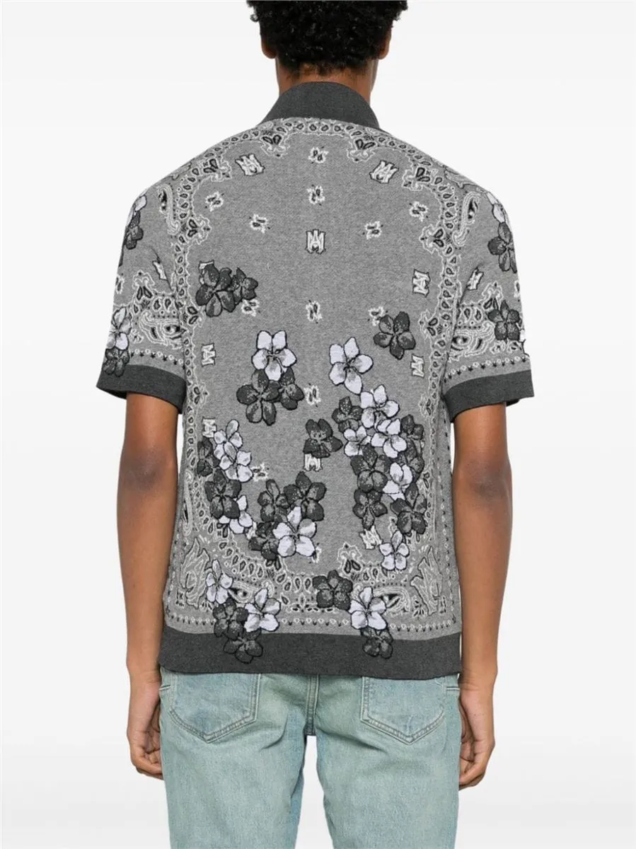 FLORAL-JACQUARD KNITTED SHIRT