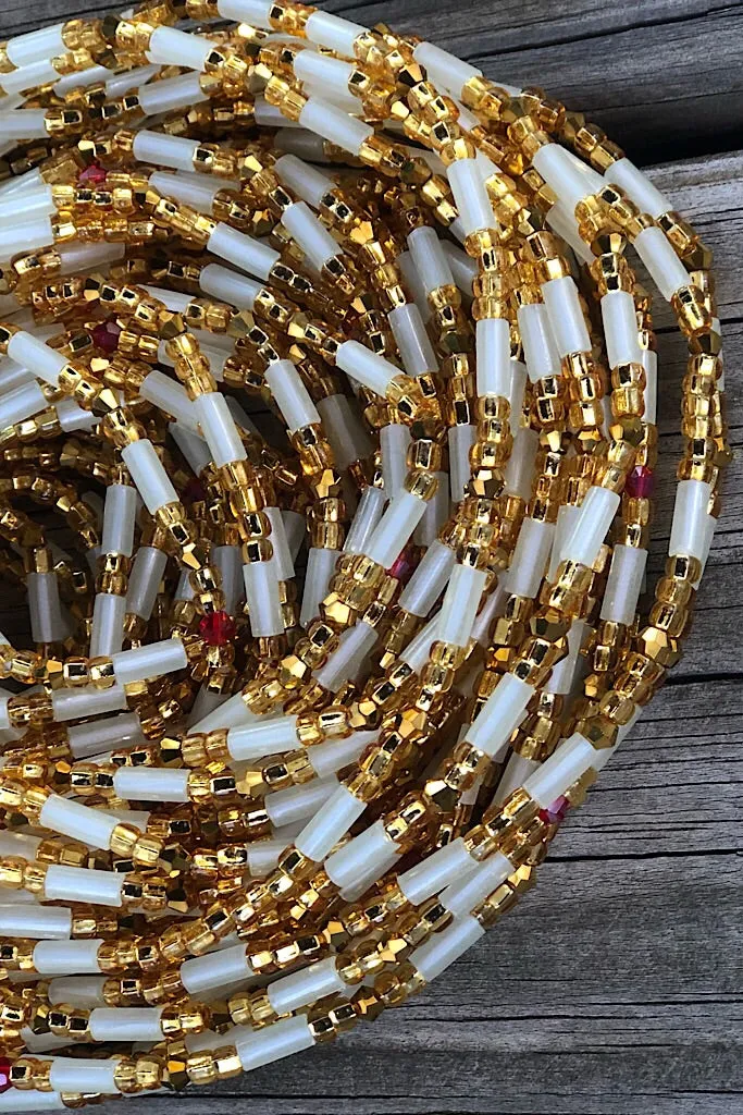 Gold Crystal Glow in the Dark Waist Beads