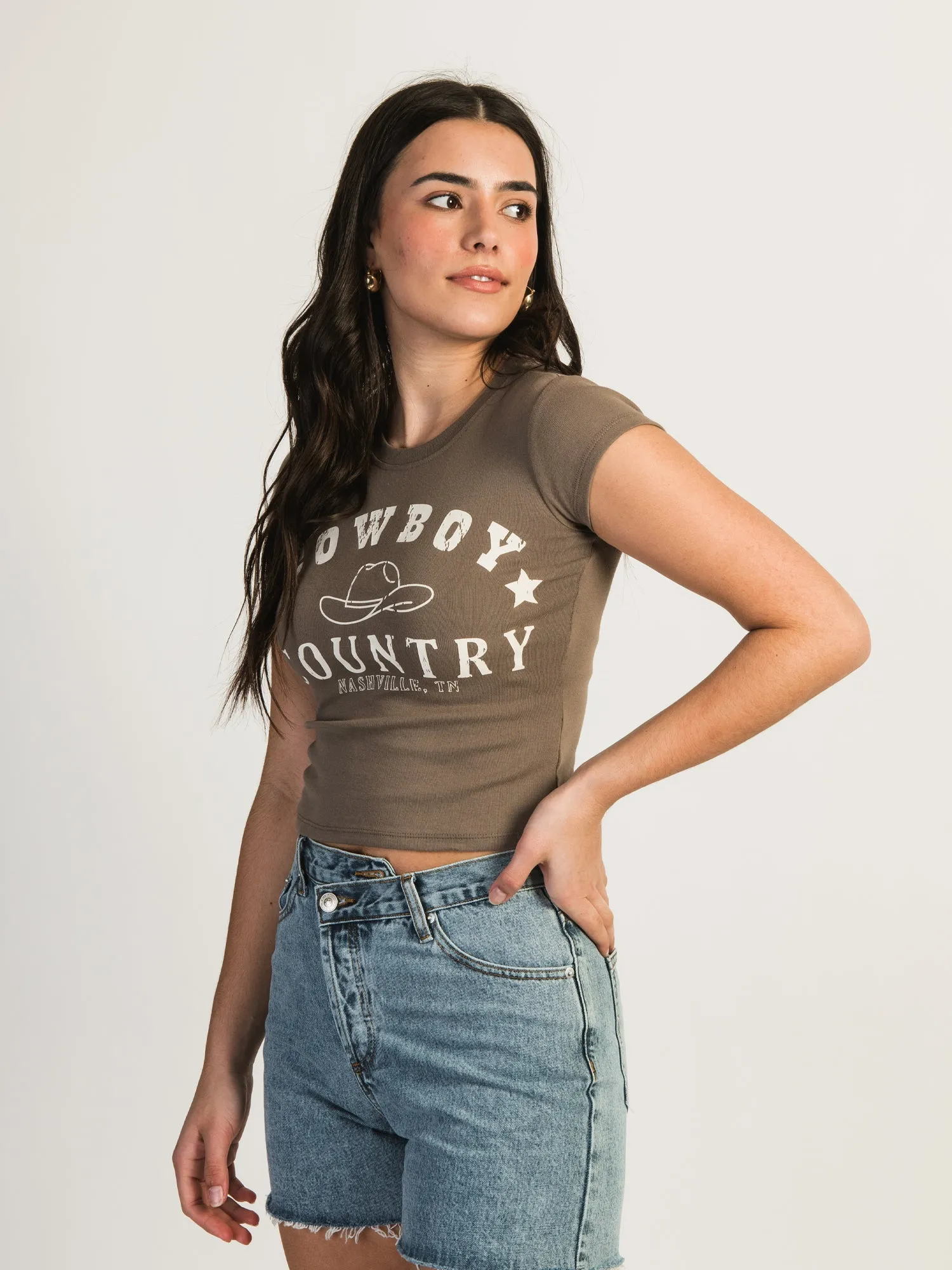 HARLOW FLAT RIB BABY GRAPHIC TEE - COWBOY COUNTRY