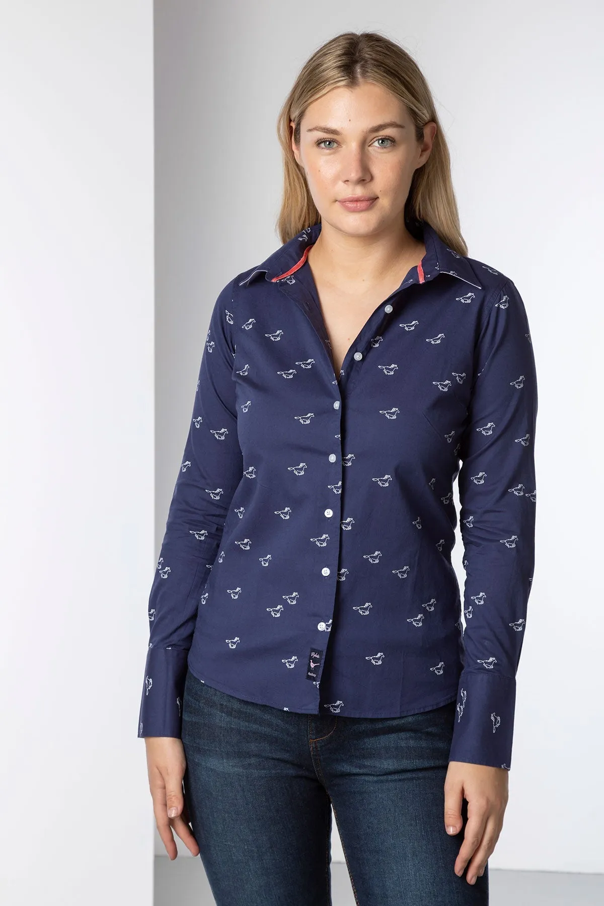 Ladies Oxford Cotton Printed Shirt - Audrey