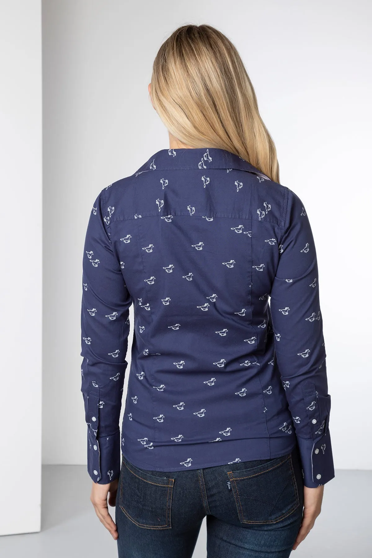 Ladies Oxford Cotton Printed Shirt - Audrey