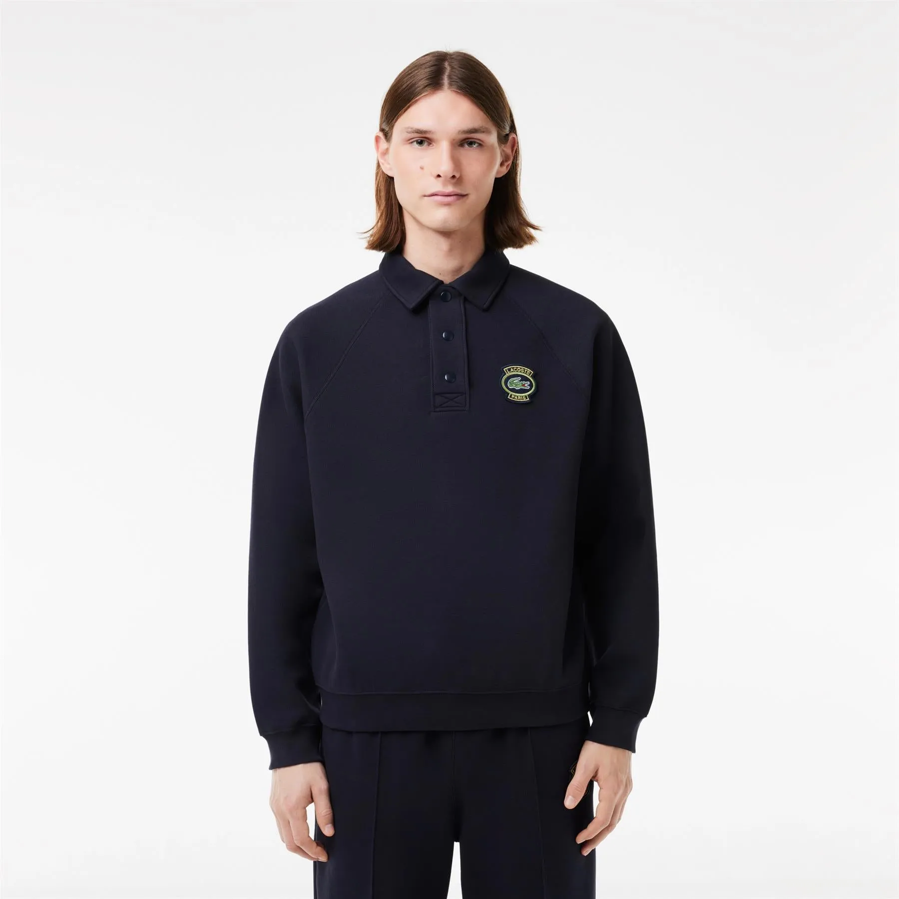 Loose Fit LS Organic Cotton Polo Navy - SS24