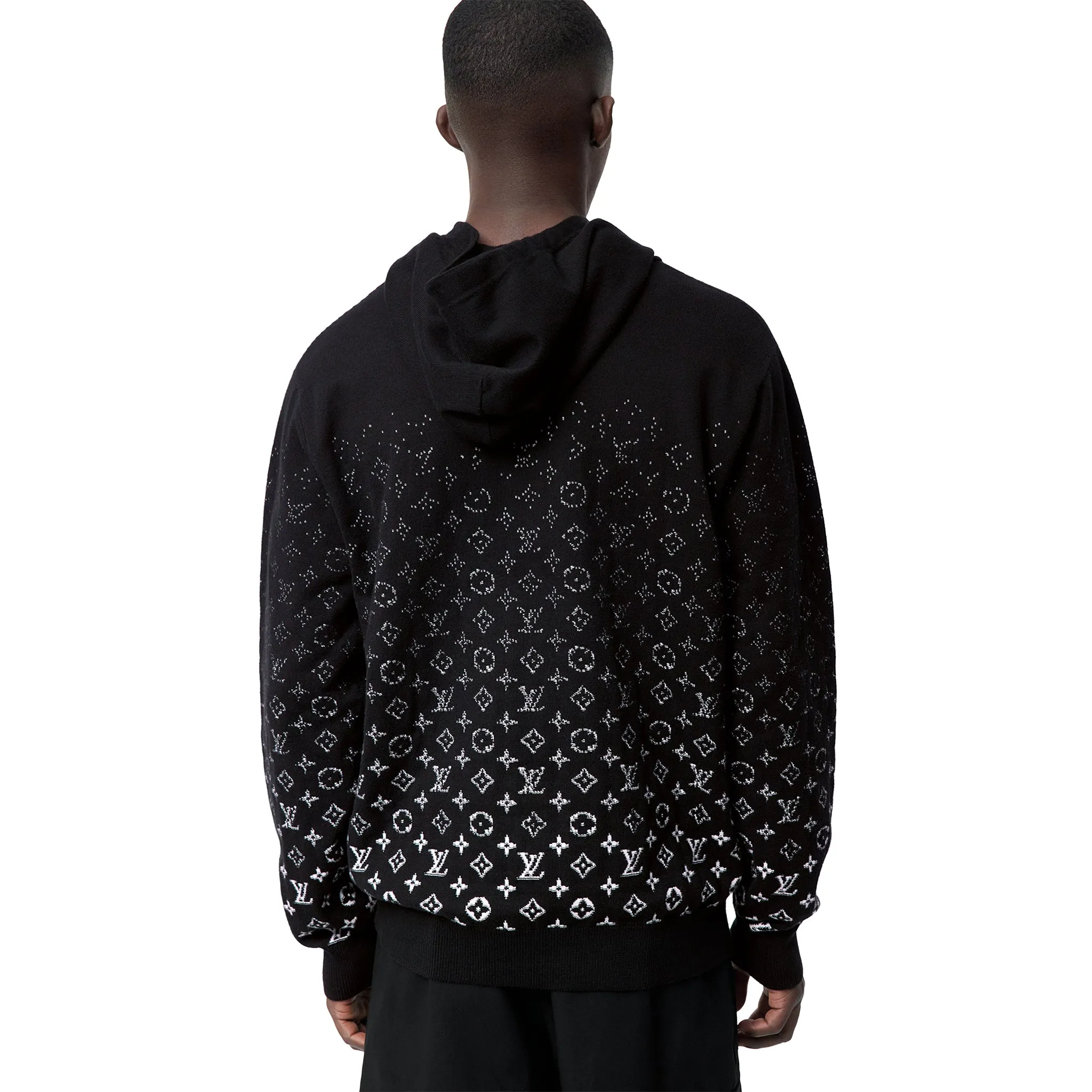 Louis Vuitton Monogram Gradient Knit Black Hoodie