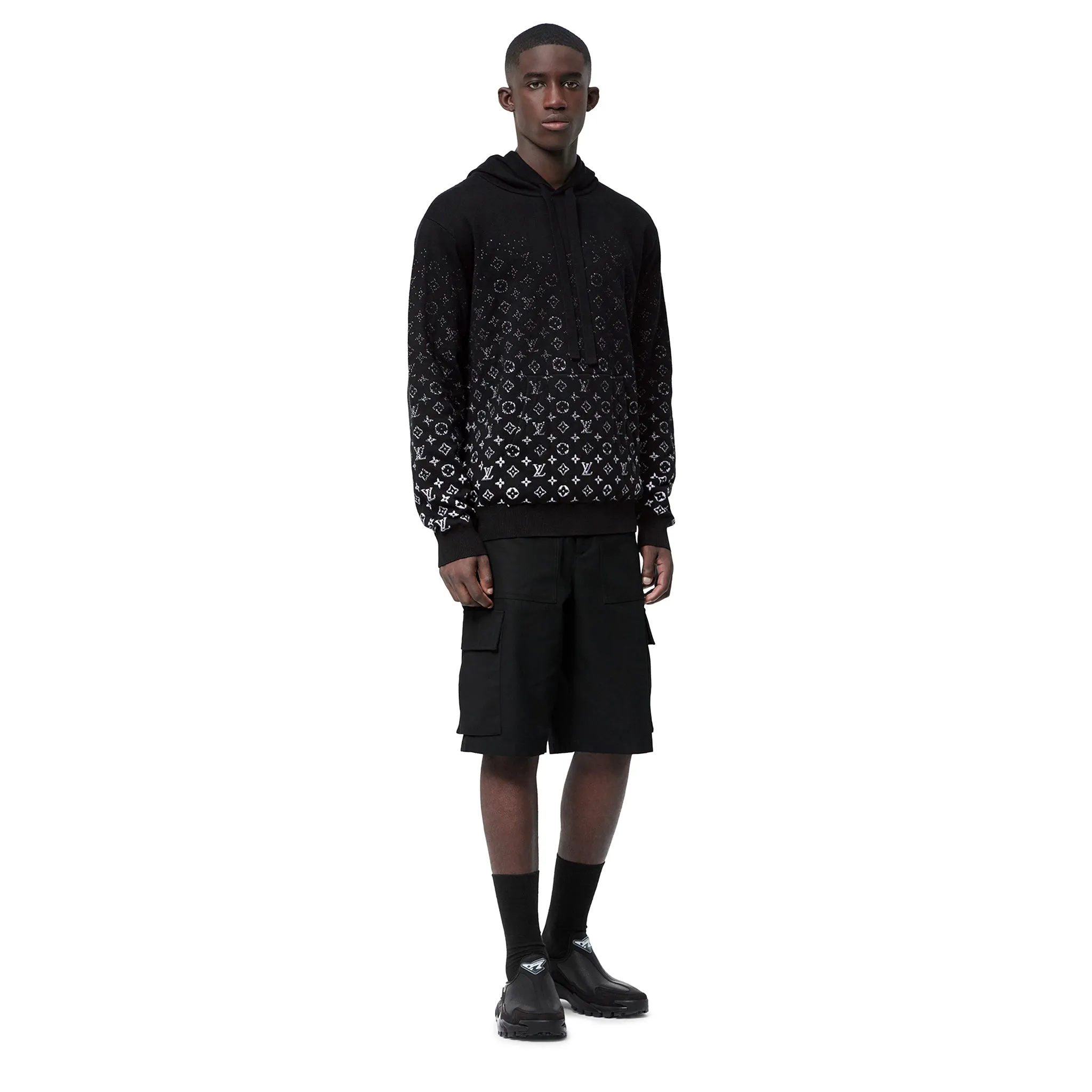 Louis Vuitton Monogram Gradient Knit Black Hoodie