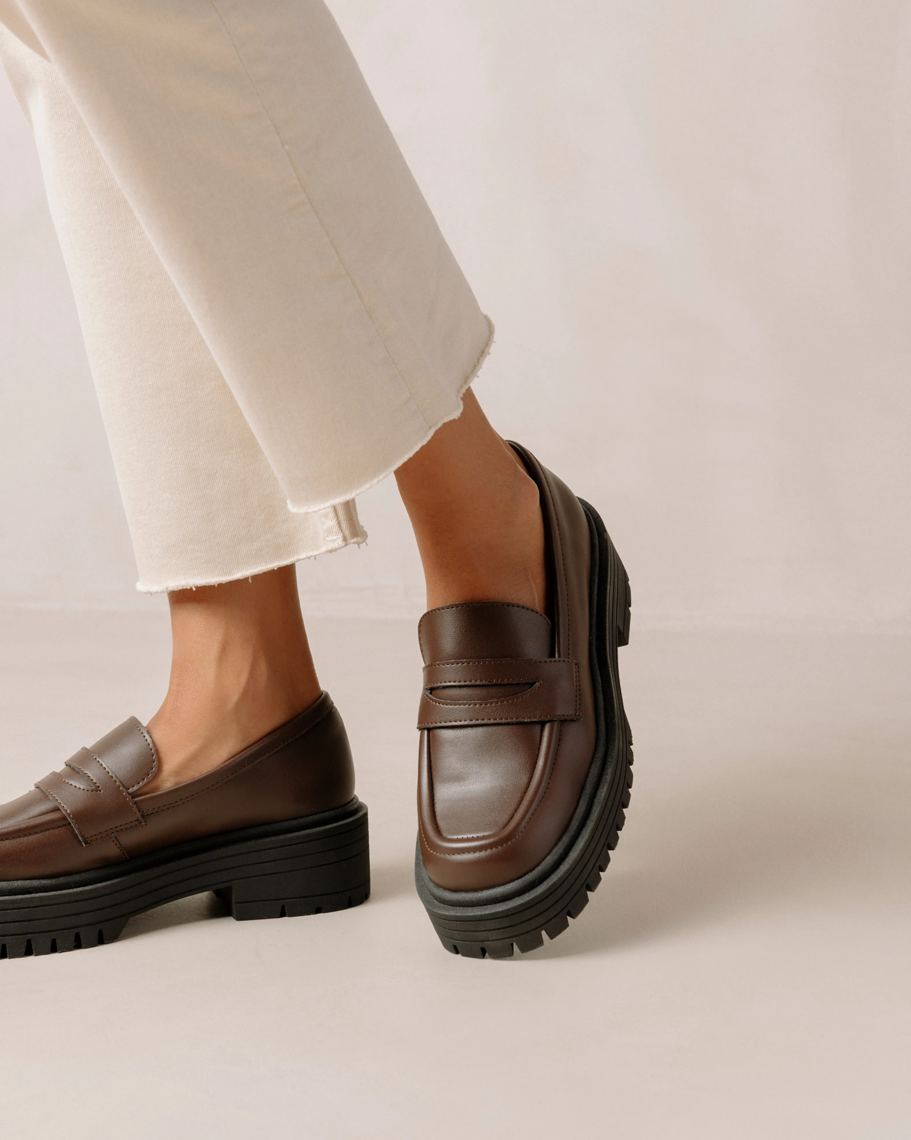 Mask Umber Brown Vegan Leather Loafers