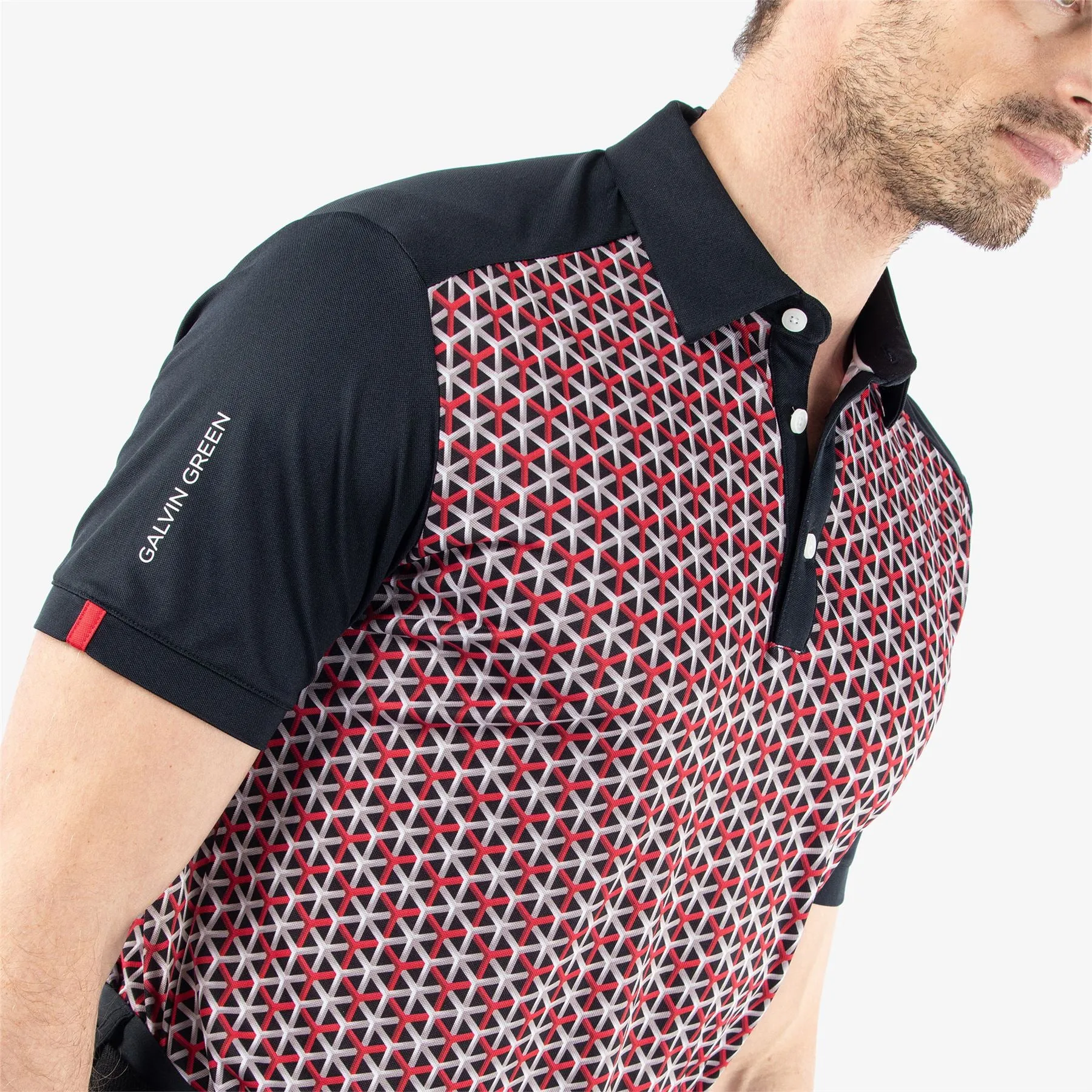 Mio Ventil8  Printed Polo Red/Black - SS24