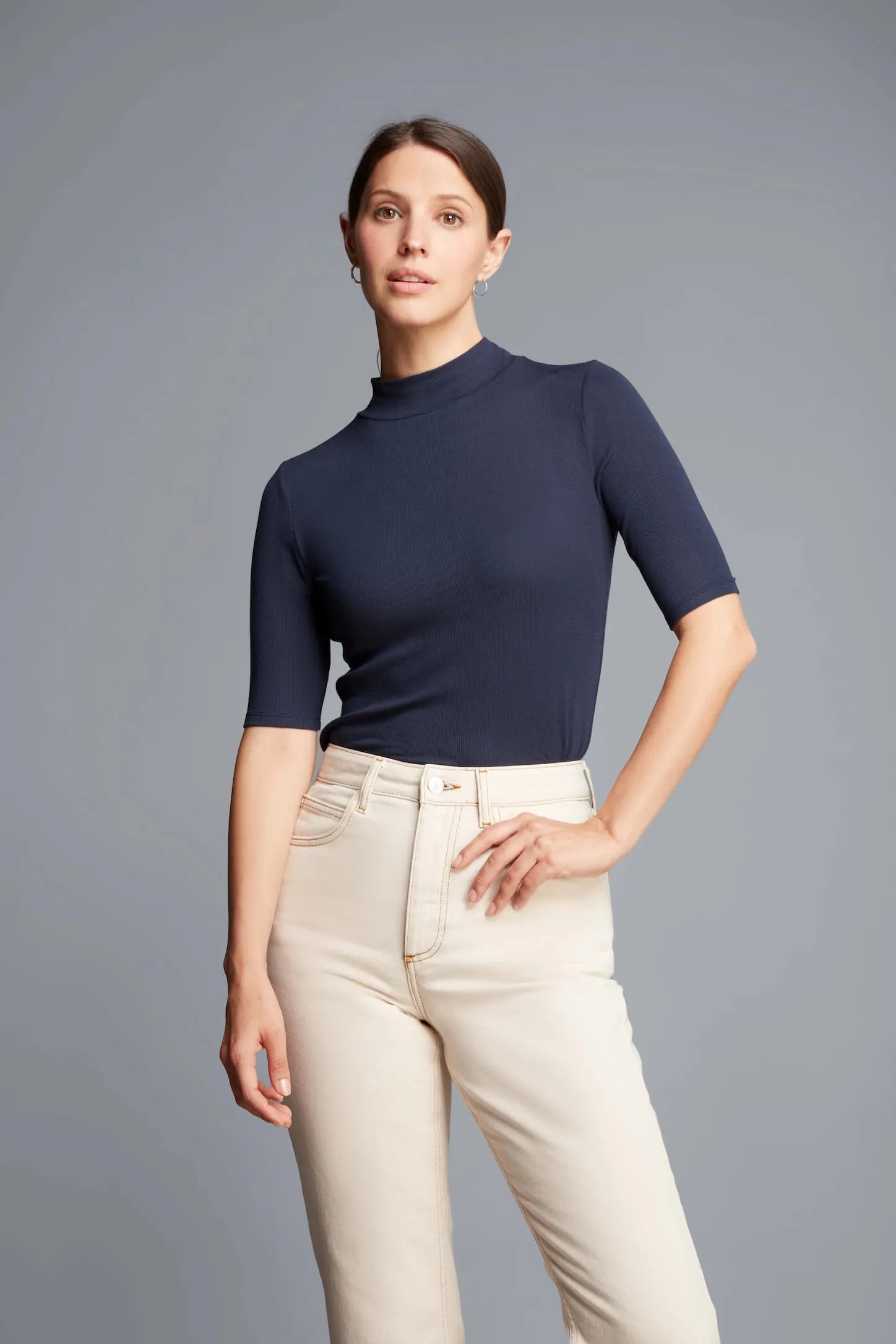 Mock Neck Micro TENCEL Modal Top | Multiple Colours