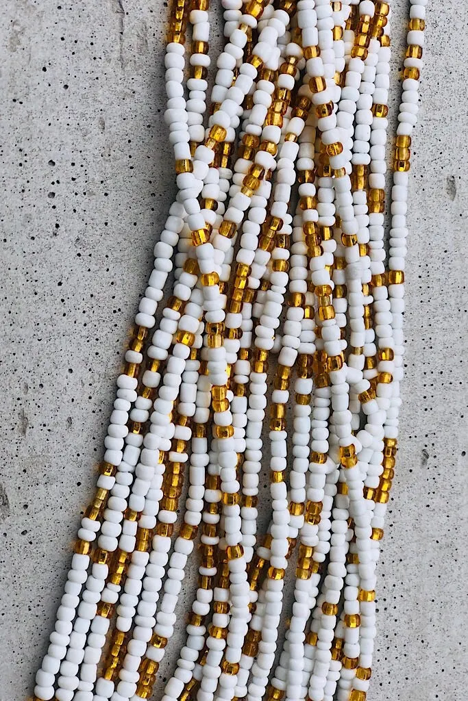 Mykonos White and Gold Waist Beads