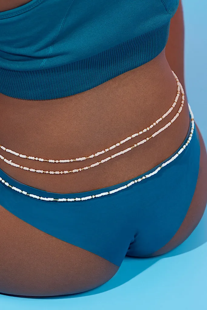 Mykonos White and Gold Waist Beads