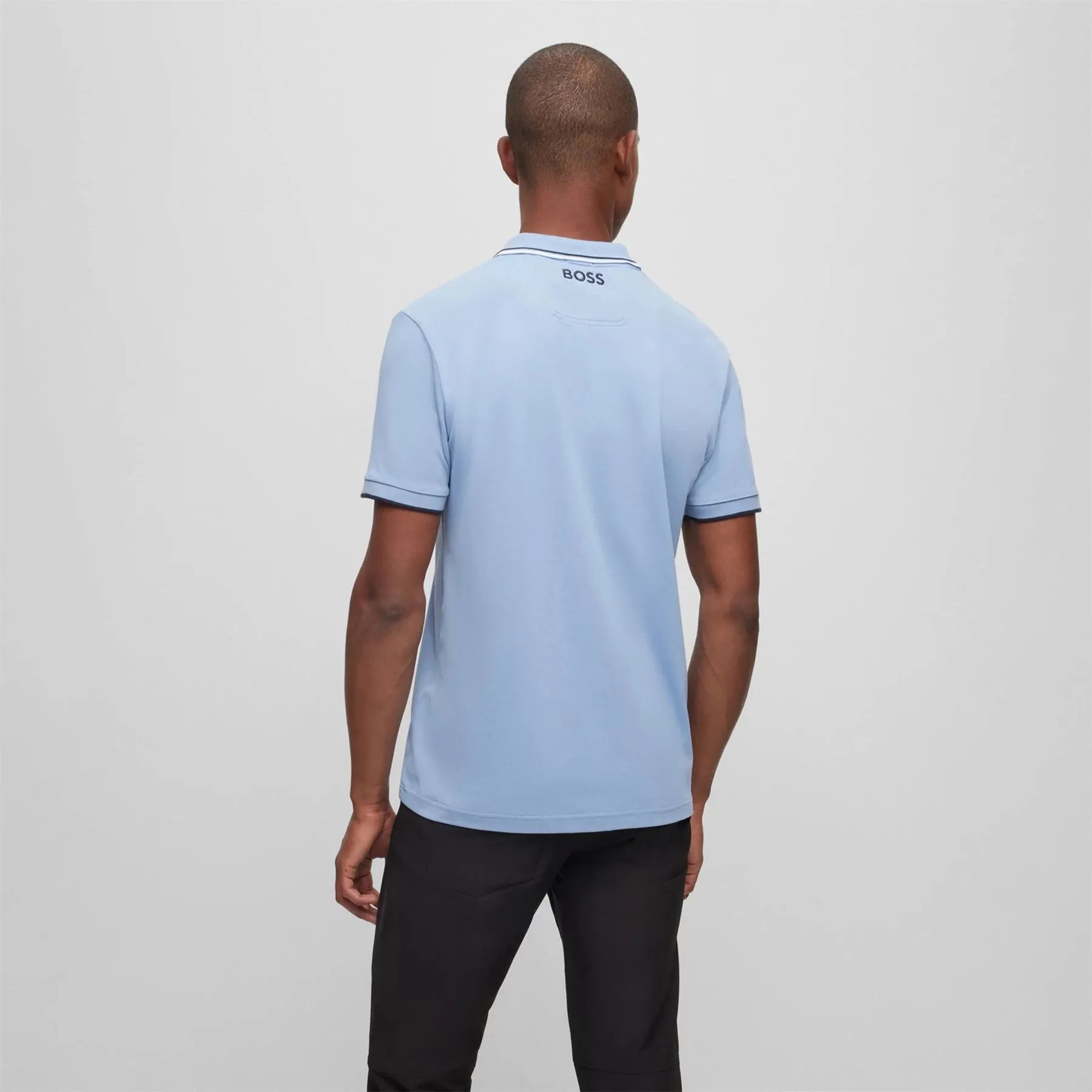 Paddy Pro Cotton Jersey Regular Fit Polo Open Blue - W23