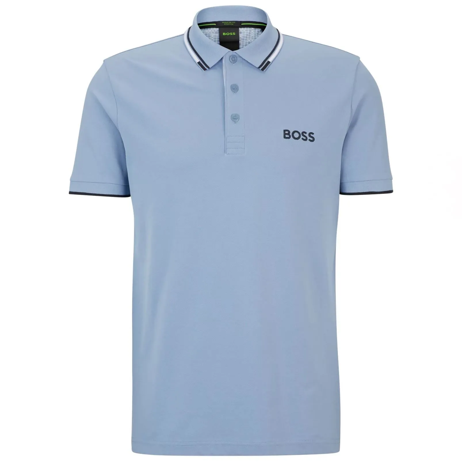 Paddy Pro Cotton Jersey Regular Fit Polo Open Blue - W23