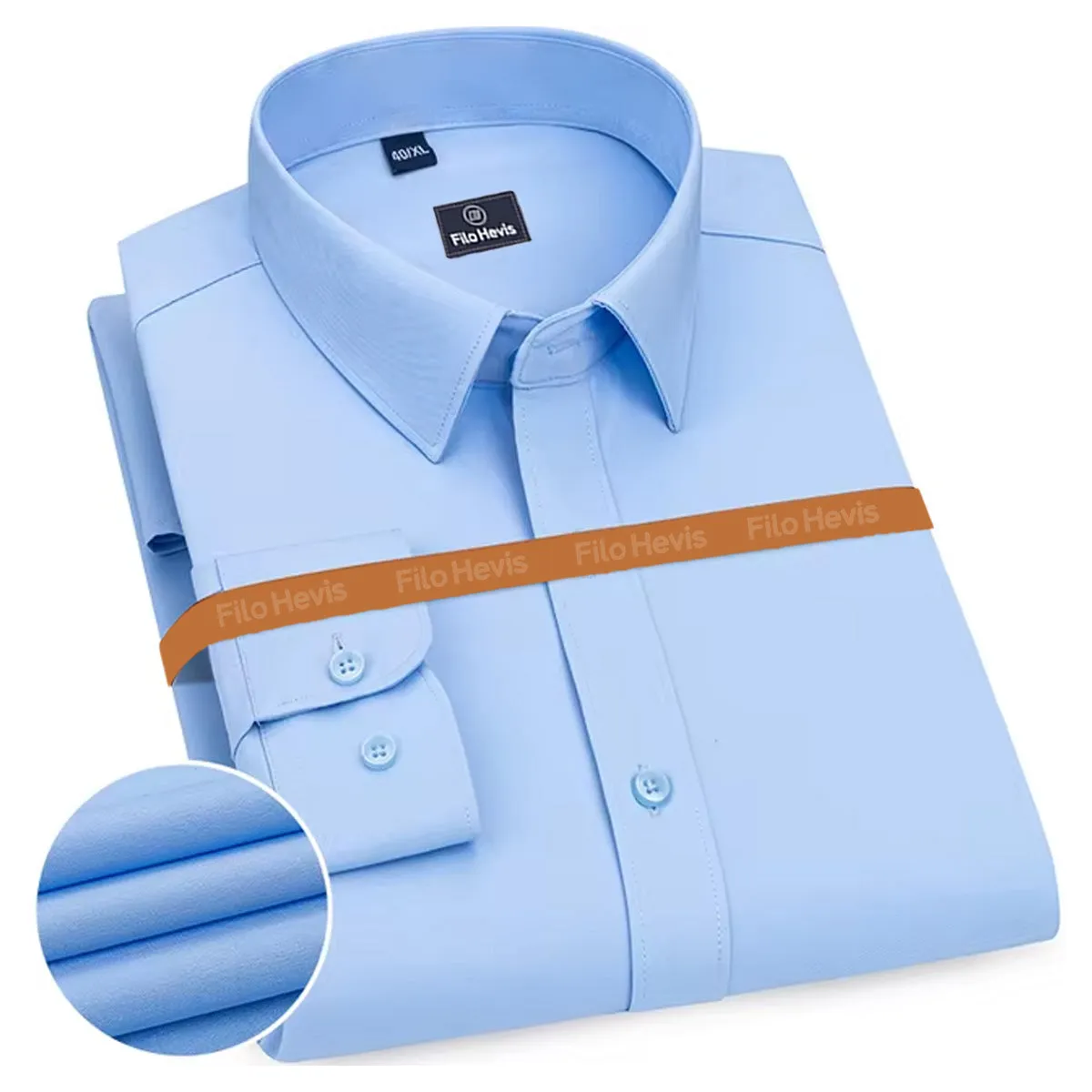 Plain Cotton Blend Solid Shirts Sky Blue