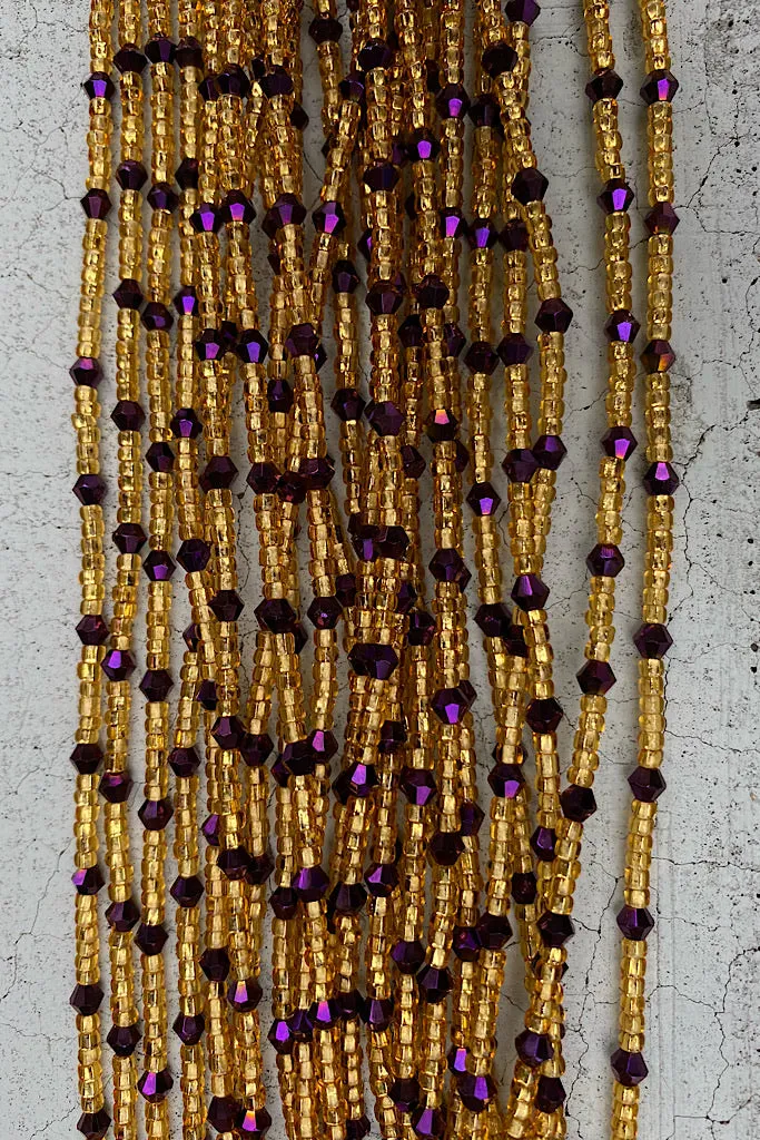 Purple Crystal Waist Beads