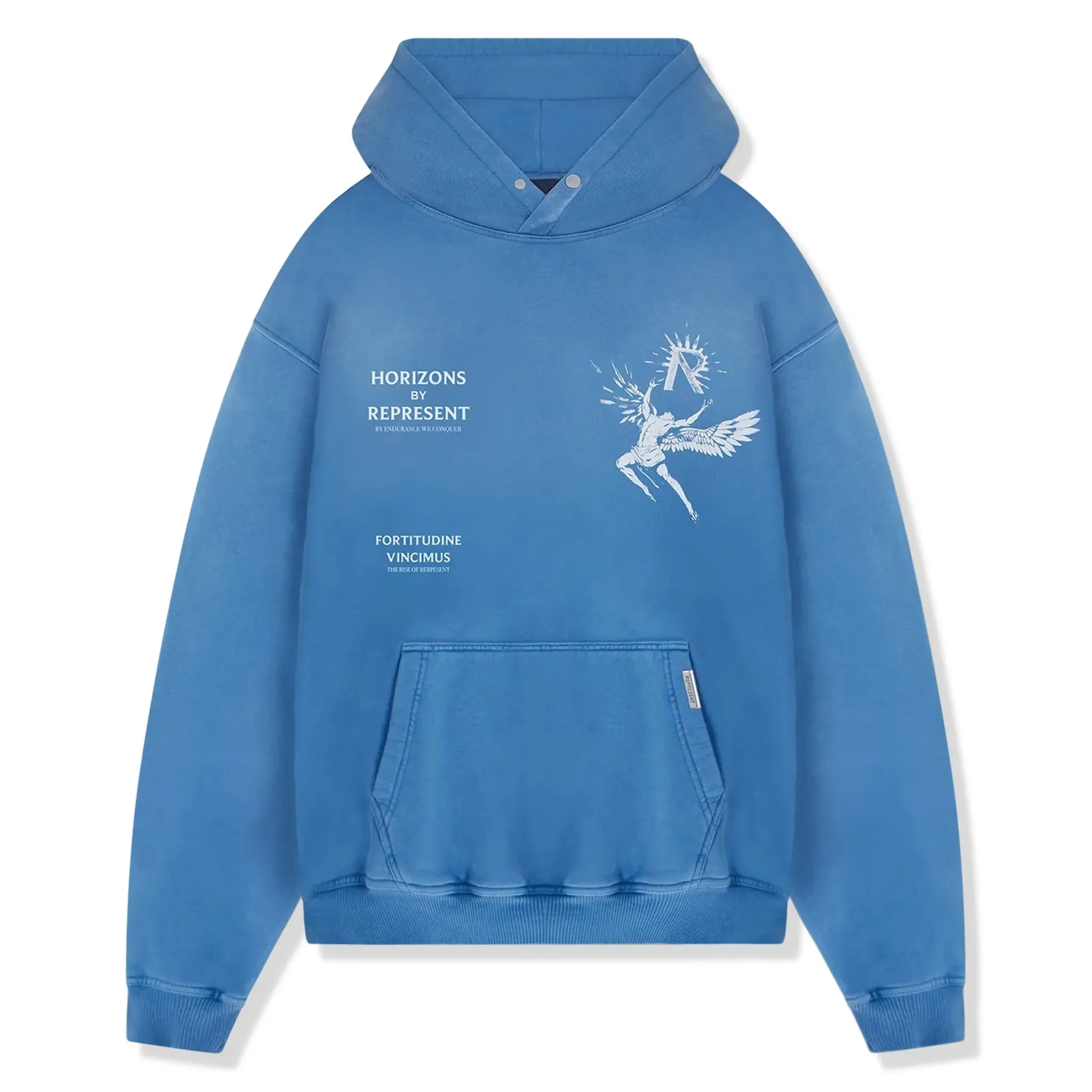 Mens Icarus Sky Blue Hoodie - Cozy Lightweight Pullover with Adjustable Drawstring Hood and Front Pouch Pocket