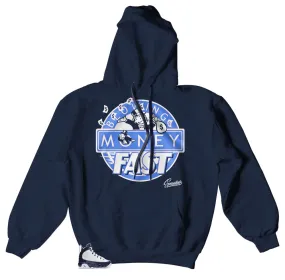 Retro 9 University Blue All Star Hoody - Blowing Money Fast - Navy