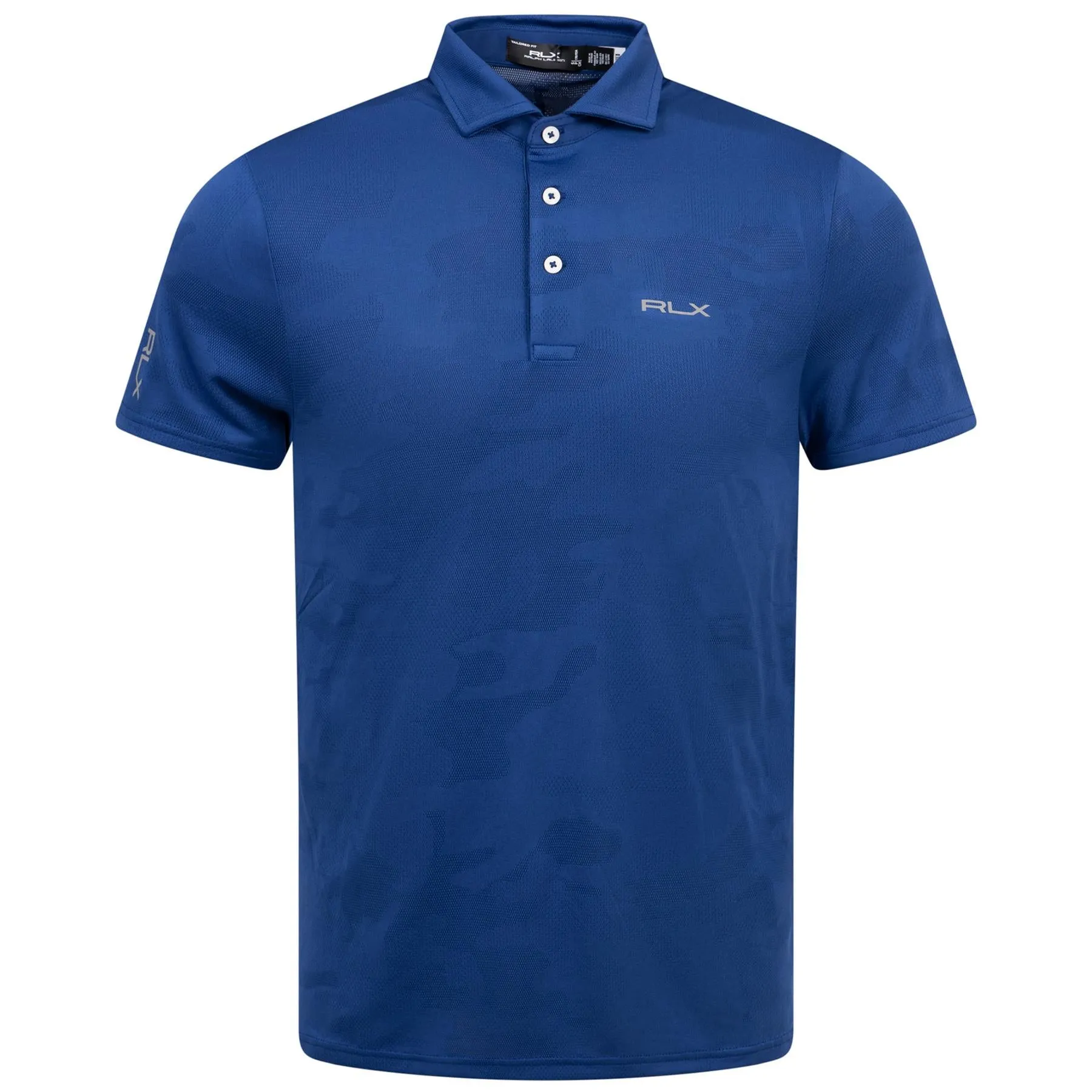 RLX Tailored Fit Lightweight Airflow Polo Royal Blue Camo - SS24