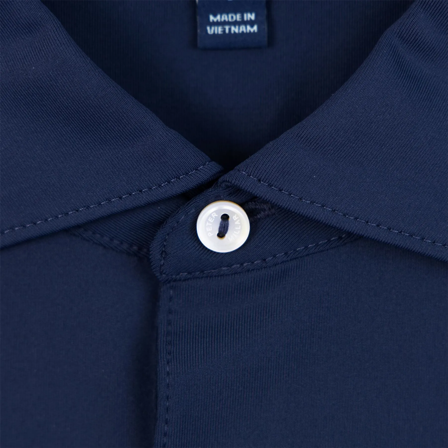 Solid Tailored Fit Performance Jersey Polo Navy - SS24